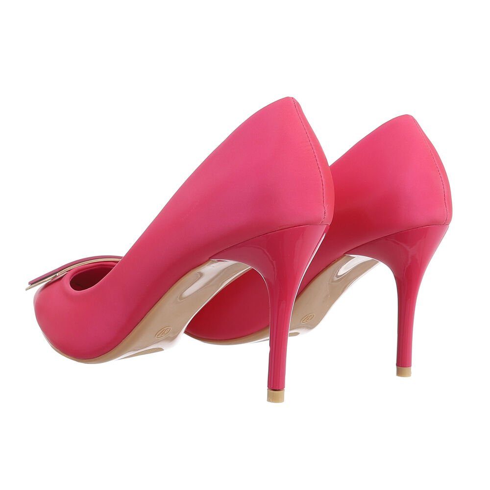 Ital-Design Damen Abendschuhe Elegant Pumps Heel Pfennig-/Stilettoabsatz High in Pink Pumps
