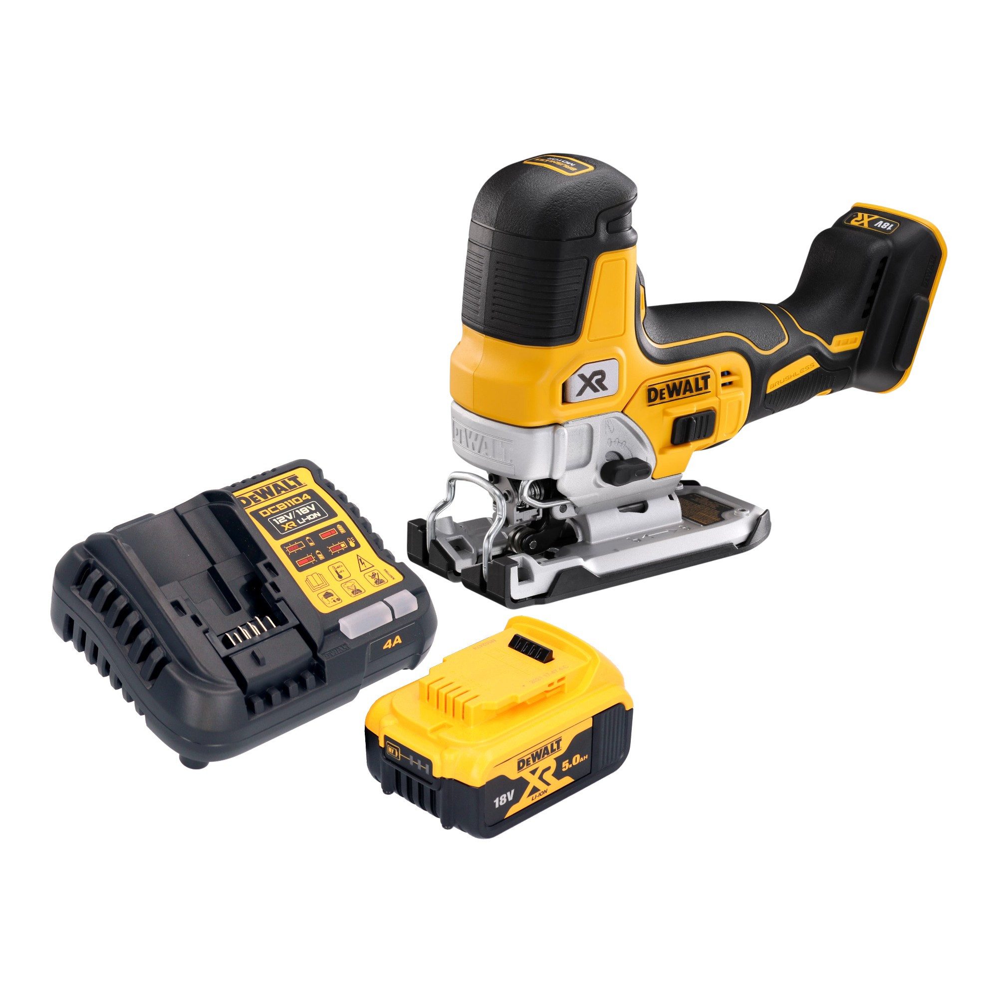 DeWalt Akku-Stichsäge DCS 335 P1 18 V 135 mm Brushless + 1x Akku 5,0 Ah + Ladegerät