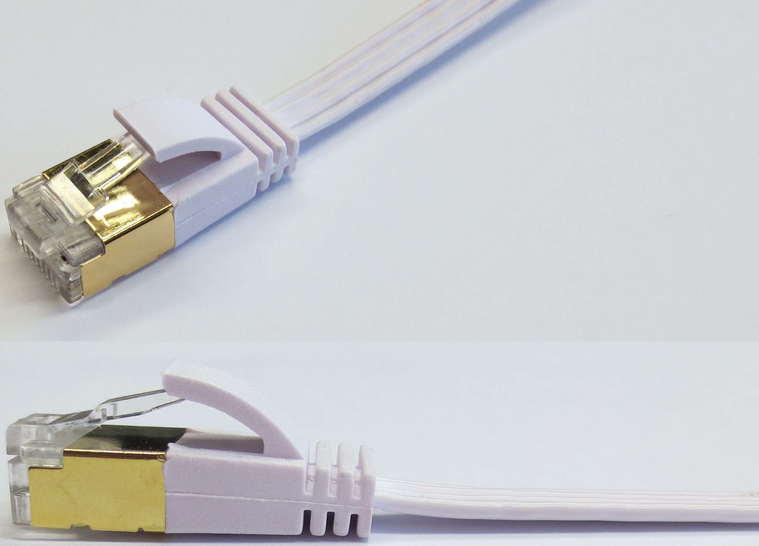 WANTEC WANTEC Patchkabel CAT6A extraflach FTP weiss 0,20m Netzwerkkabel