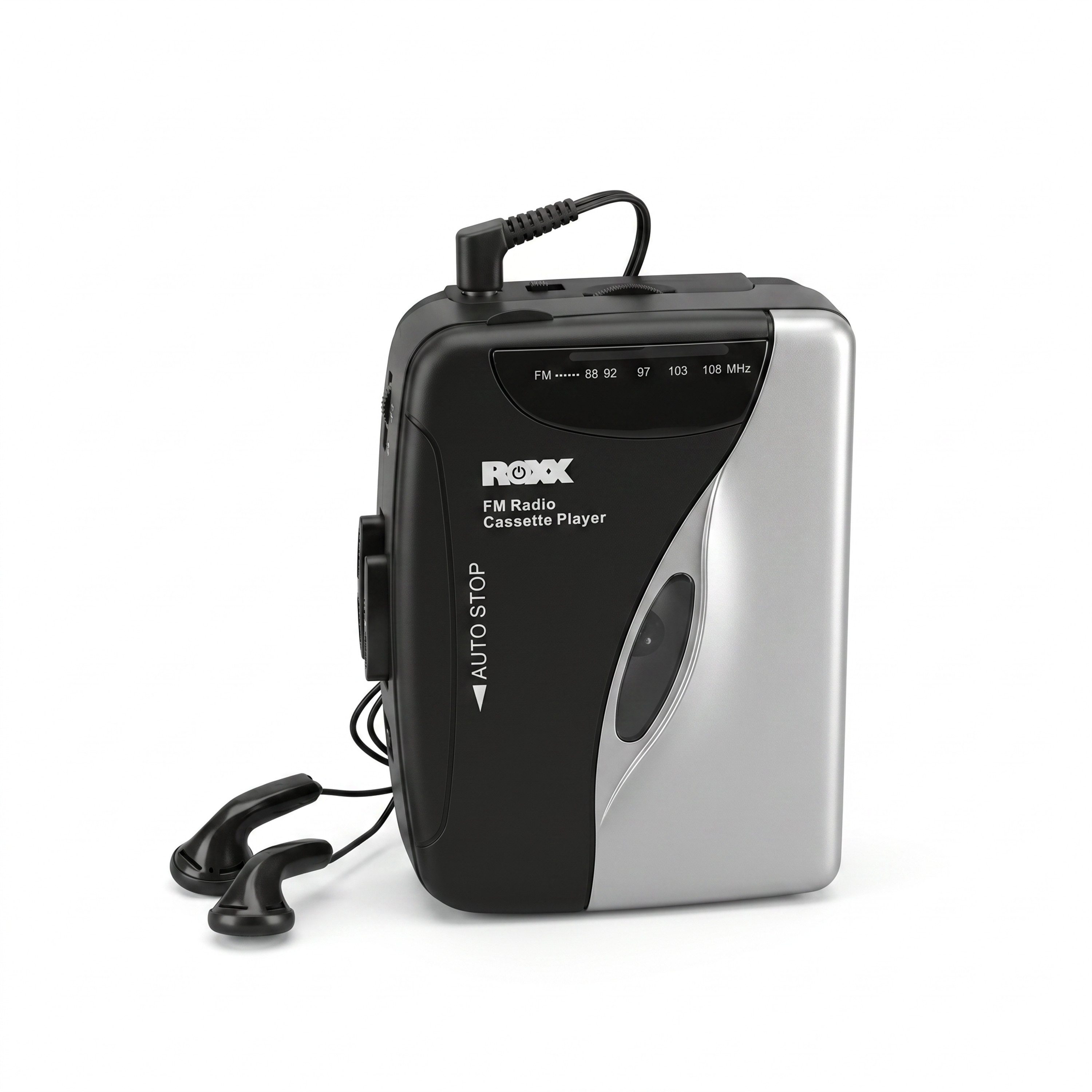 ROXX PCP 300 Kassetten Player (Tragbarer Kassettenspieler mit Kopfhörern und UKW Radio)