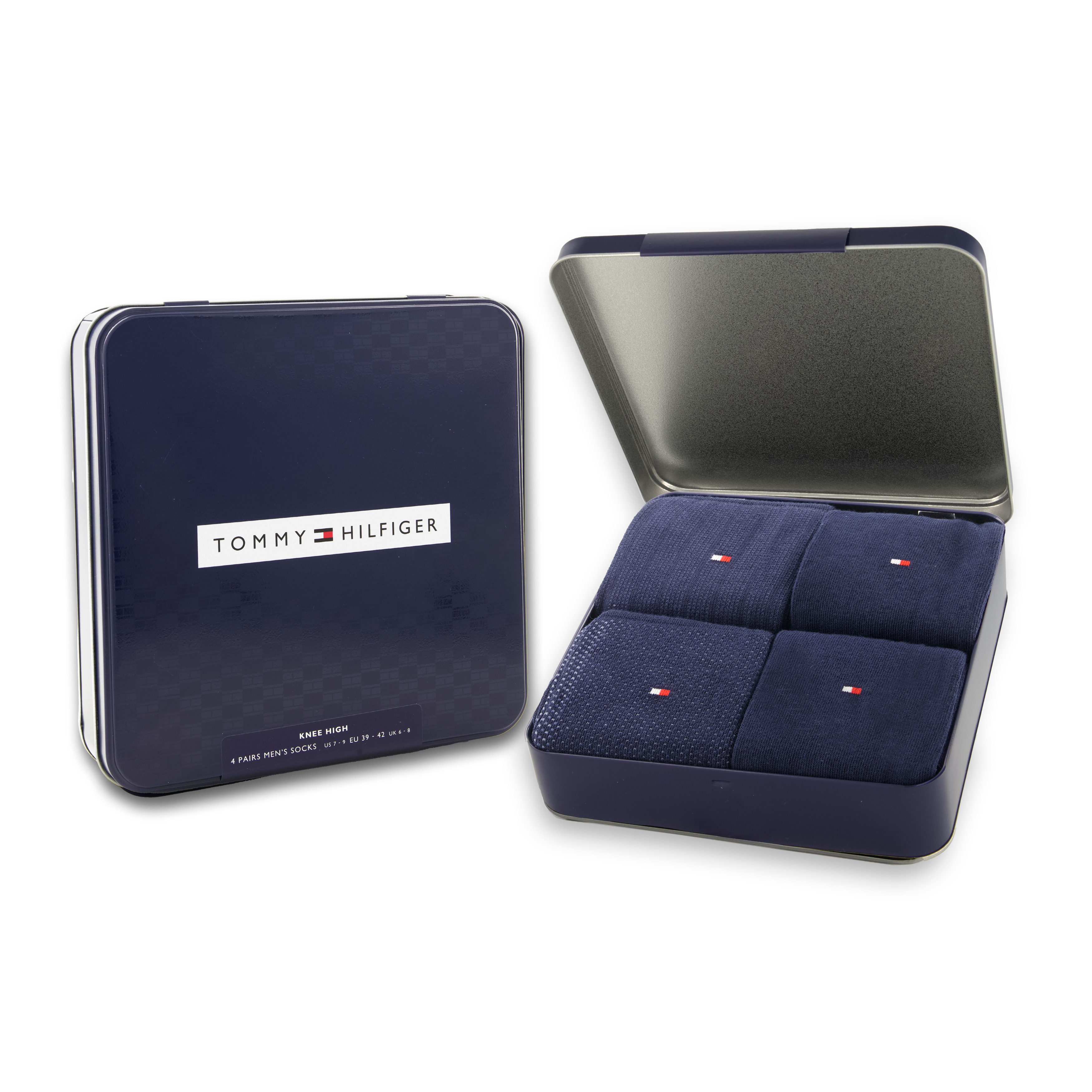 Tommy Hilfiger Kniestrümpfe TH MEN KNEEHIGH 4P TIN GIFTBOX (4er Pack) günstig online kaufen