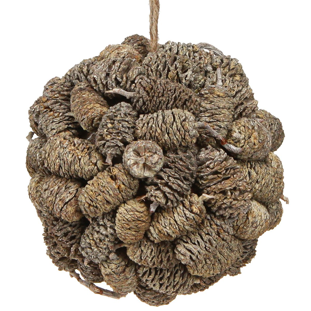 Trockenblume Deko Kugel mit Erlenzapfen zum Aufhängen für Winter- und, Florists Products, Höhe 20 cm