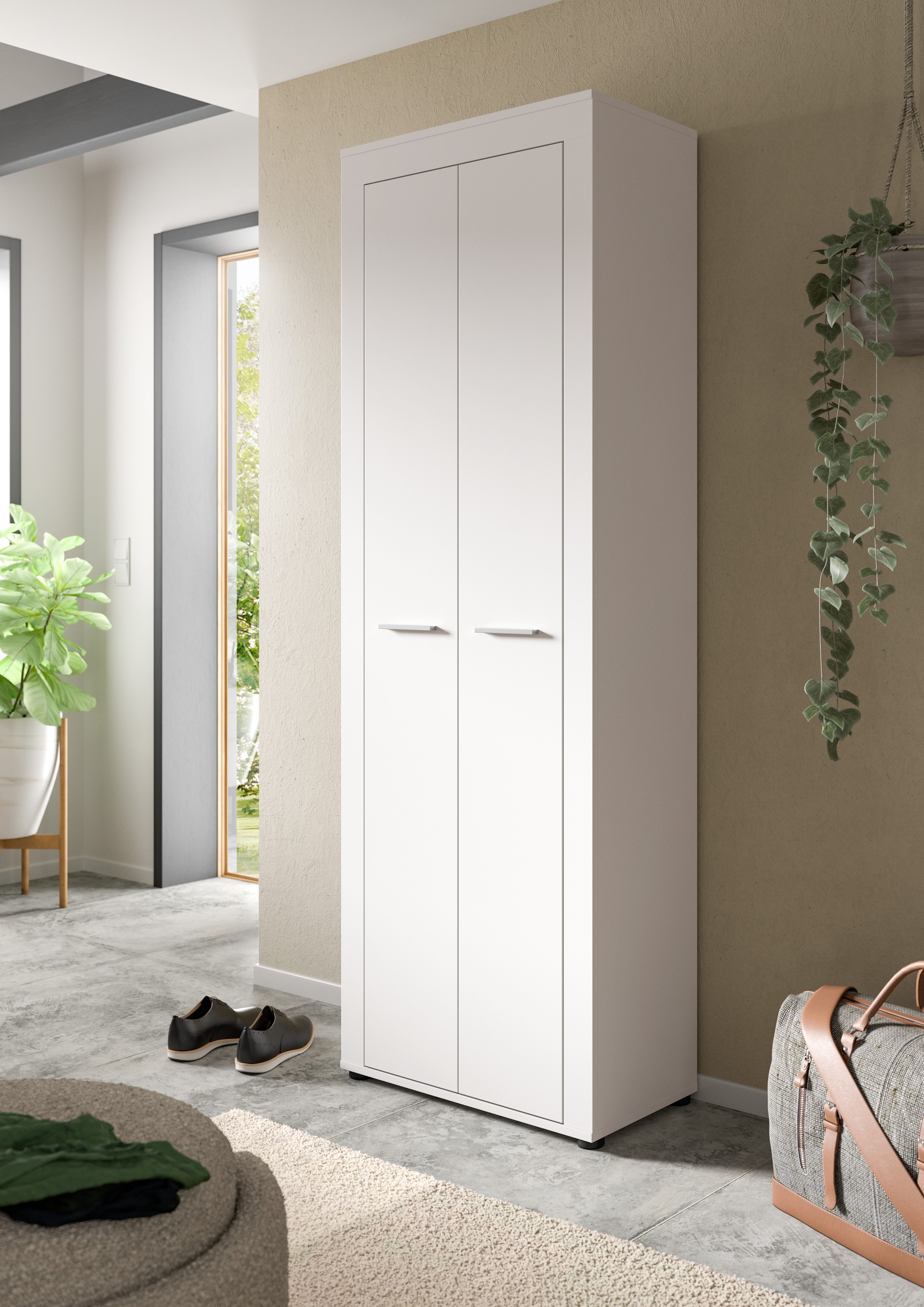 OTTO home Garderobenschrank AOSTA, Höhe 191cm, 2 Türen, 1 Boden, 1 Kleiderstange (1-St., in verschiedenen Farbausführungen erhältlich, individuell kombinierbar) Flurschrank, Kleiderschrank, Hochschrank, Garderobe, Flur, Schrank