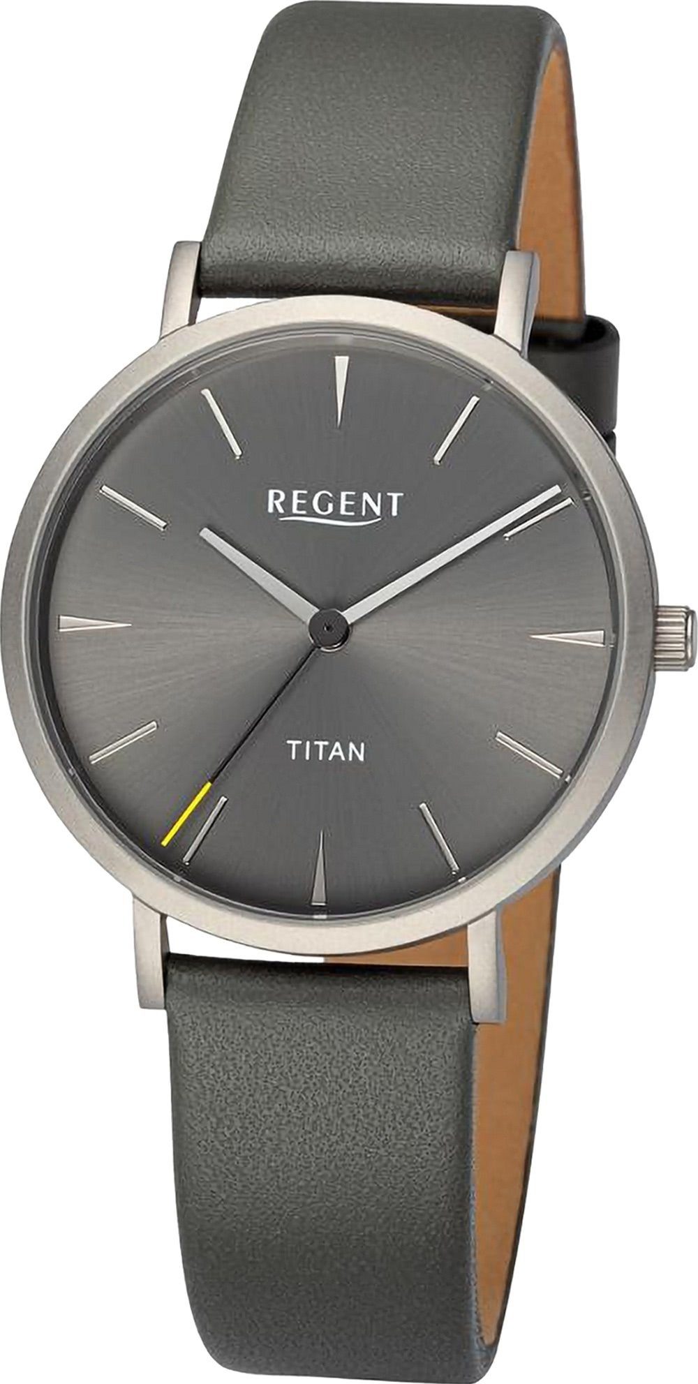 Regent Quarzuhr Regent Damen Damen 36mm), Armbanduhr Lederarmband Armbanduhr rund, extra (ca. groß Analog
