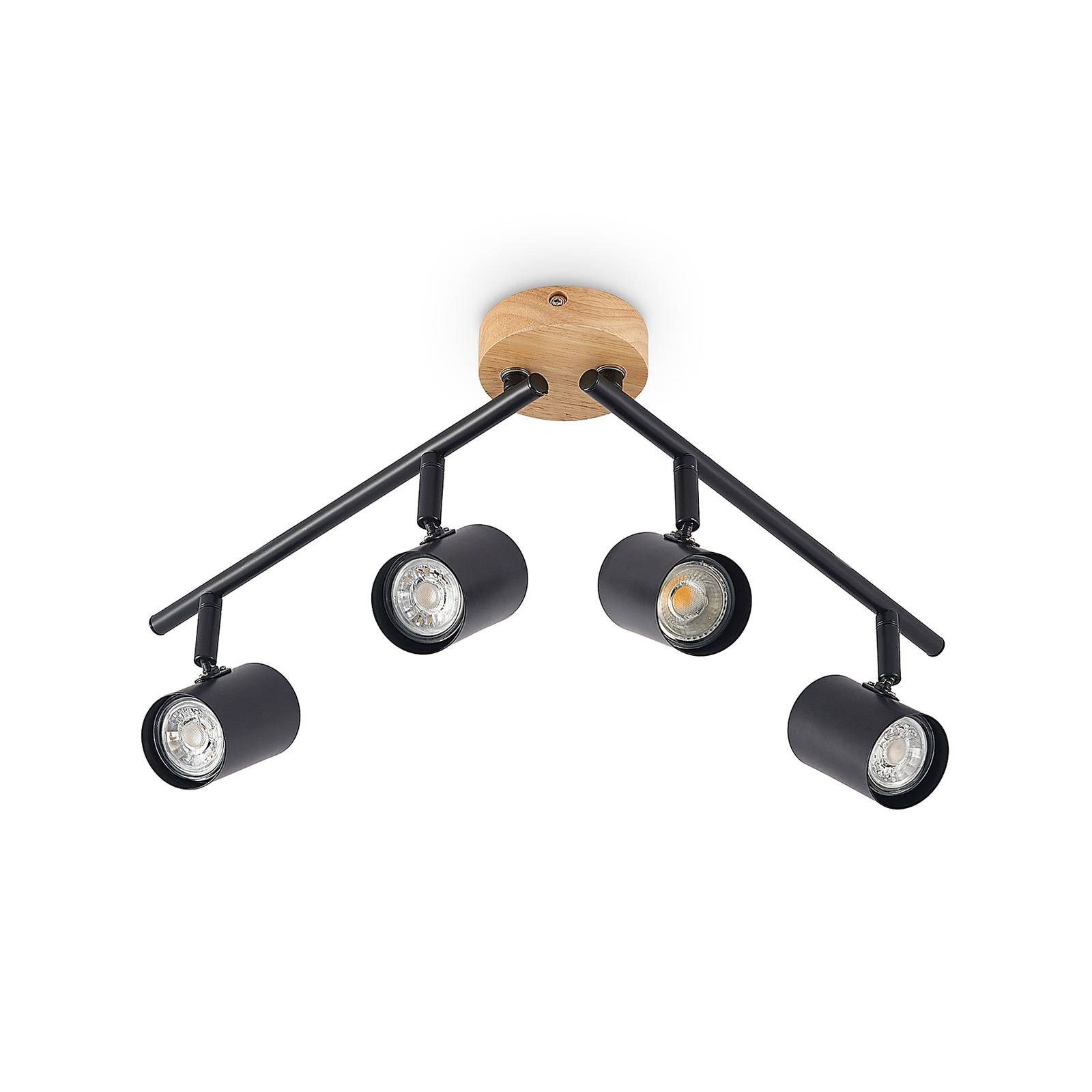 Lindby Deckenleuchten Xiomara, Metall, Schwarz IP20, 4 x 8 W LED