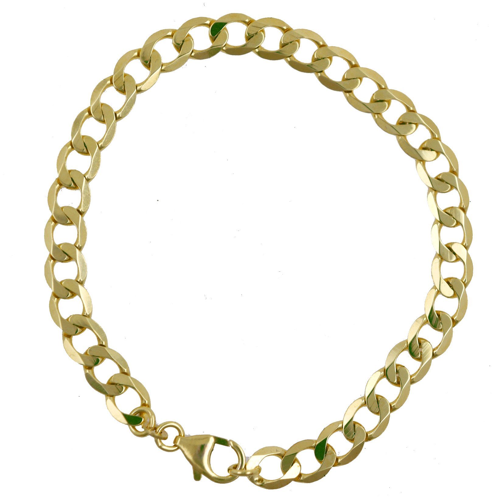 HOPLO Goldarmband Goldkette Panzerkette Länge 21cm - Breite 5,0mm - 333-8 Karat Gold, Made in Germany