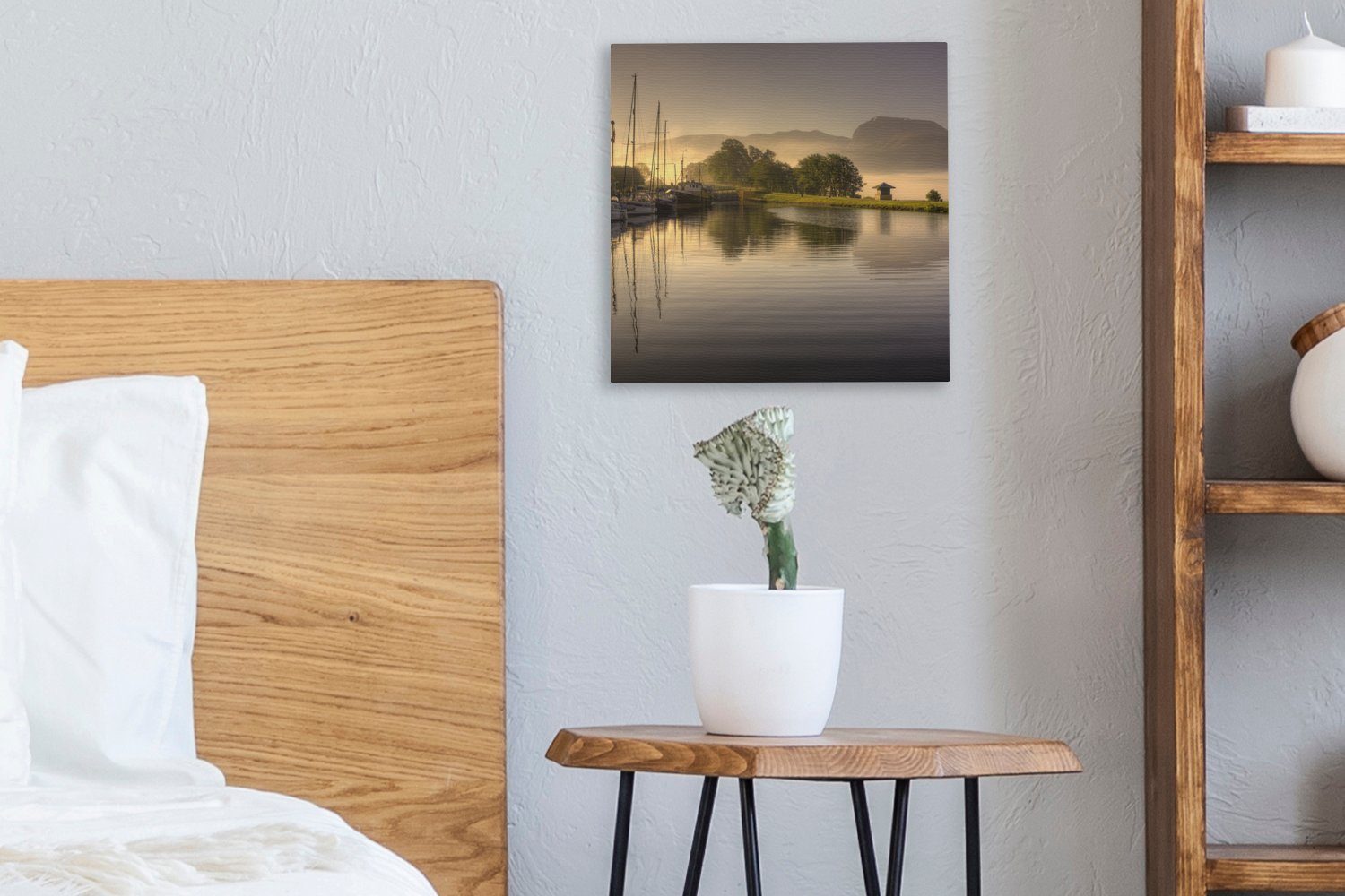 (1 Nevis Hintergrund OneMillionCanvasses® Bilder mit Hafen Wohnzimmer Leinwandbild für St), in Schlafzimmer Schottland, im Leinwand Ben