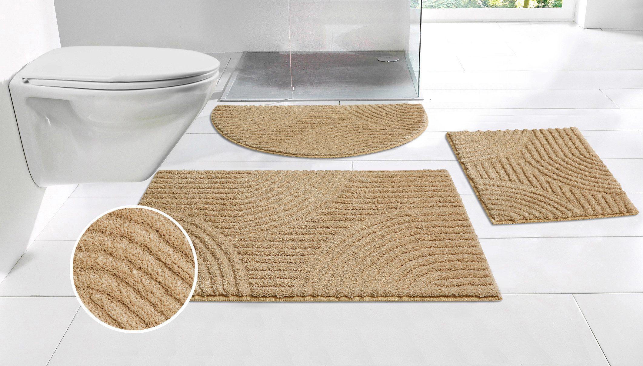 my home Badematte Ognon, Scandi, Boho, modernes Muster, Höhe 15 mm, rutschh günstig online kaufen