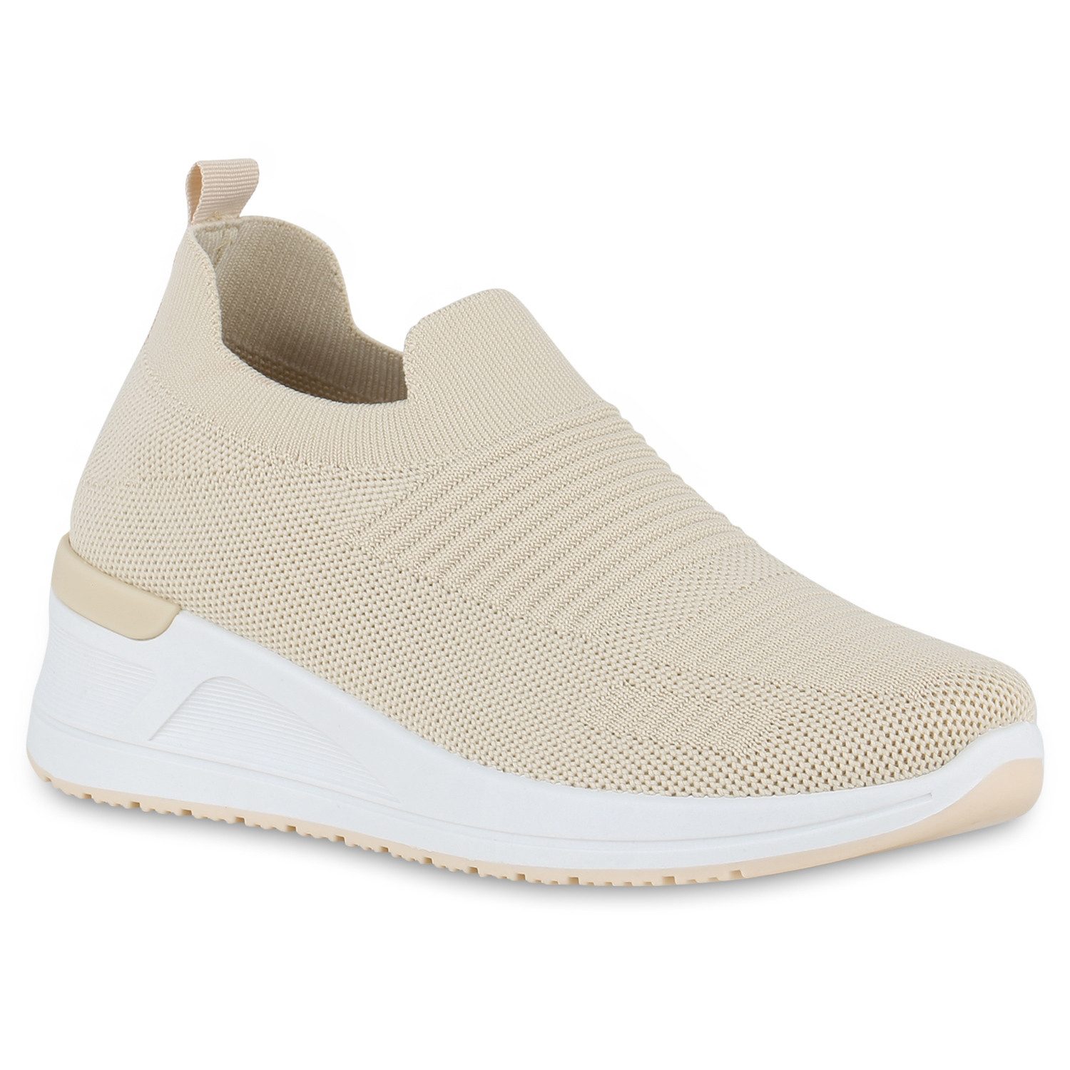 VAN HILL 840955 Wedgesneaker Damen Sneaker Wedges Bequem Strick Keilsneaker günstig online kaufen