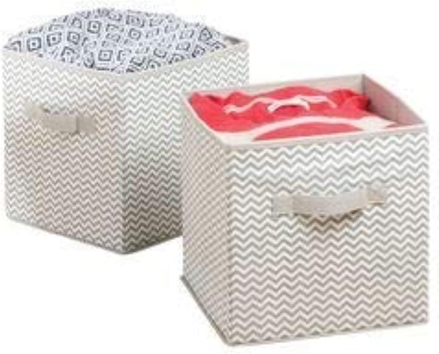 mDesign Aufbewahrungssystem 2er-Set Aufbewahrungsbox mDesign Stoffkisten Organizer Taupe/Naturwe