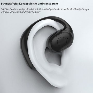 Diida On-Ear-Sport-Kopfhörer,Knochenleitungskopfhörer,Ohrclips On-Ear-Kopfhörer (Wasserdichtes Bluetooth-Headset,Mini Simple)