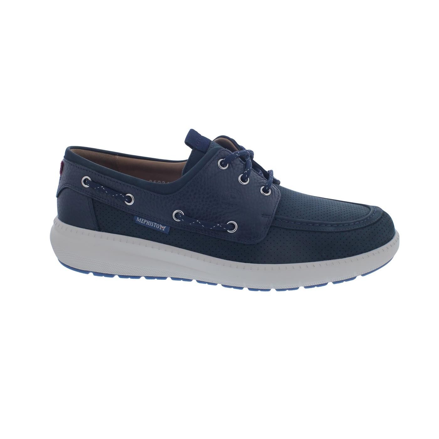 Mephisto Mephisto Jozio Halbschuh, Nubuk- / Glattleder kombi., Deep Blue, Wechs Schnürschuh