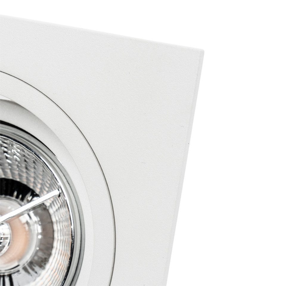 Qazqa LED Einbaustrahler Chuck, ohne Leuchtmittel, Warmweiß, QAZQA Downlight, gu10, Weiß, Aluminium, Modern