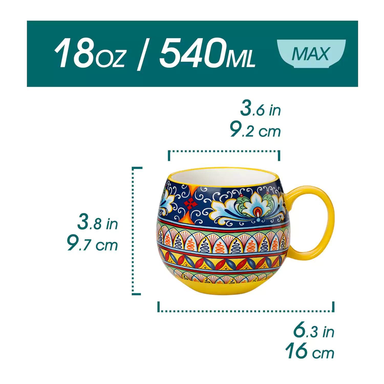 vancasso Becher 6-tlg Porzellan Becher, Kaffeebecher, Teebecher, Boho-Stil, 6-tlg., Porzellan