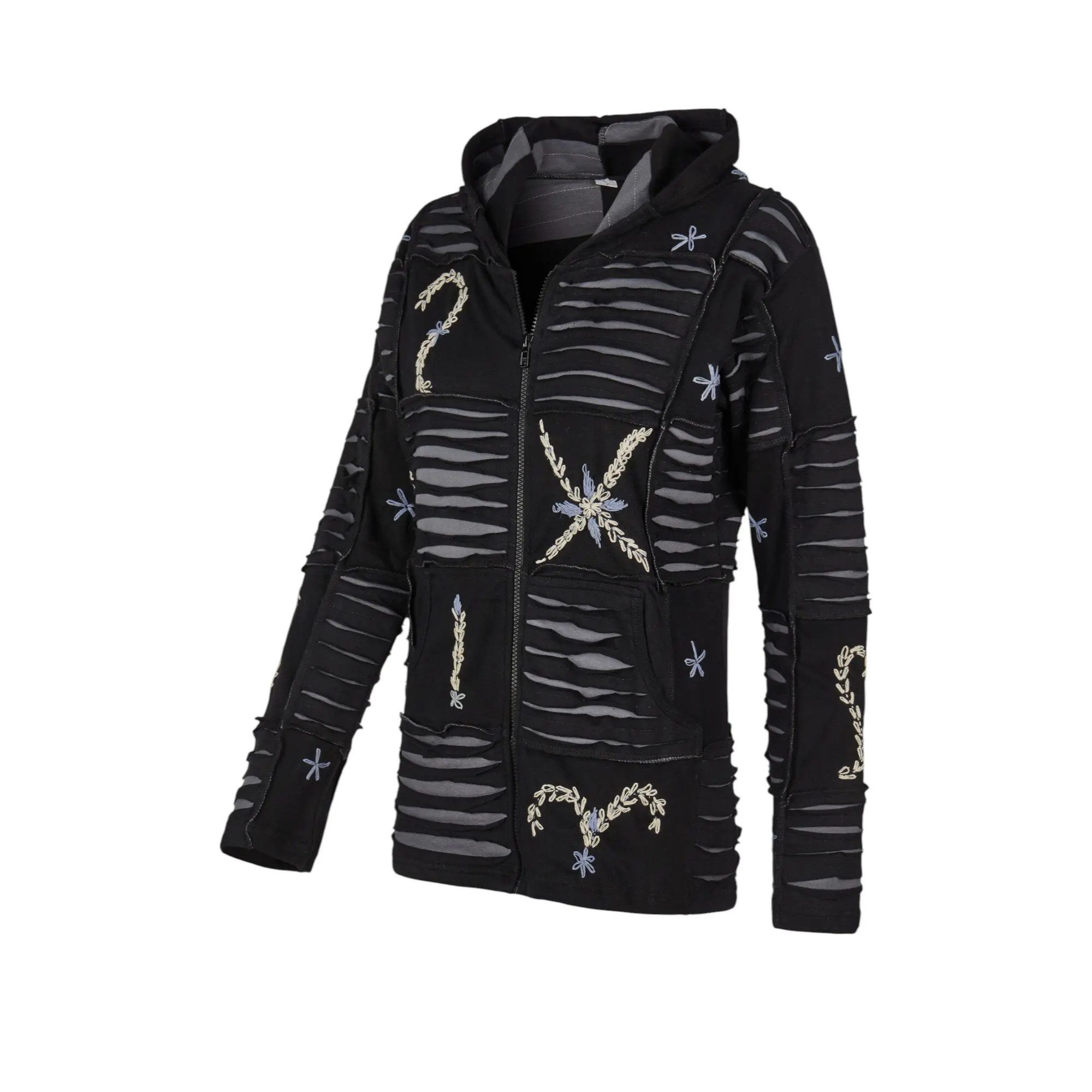 Mein Style Sweatjacke Baumwoll Patch Jacke schwarz (1 Stück, 1-tlg., 1 Stück) kann als Jacke oder Pullover getragen werden – Bild 2 von 5