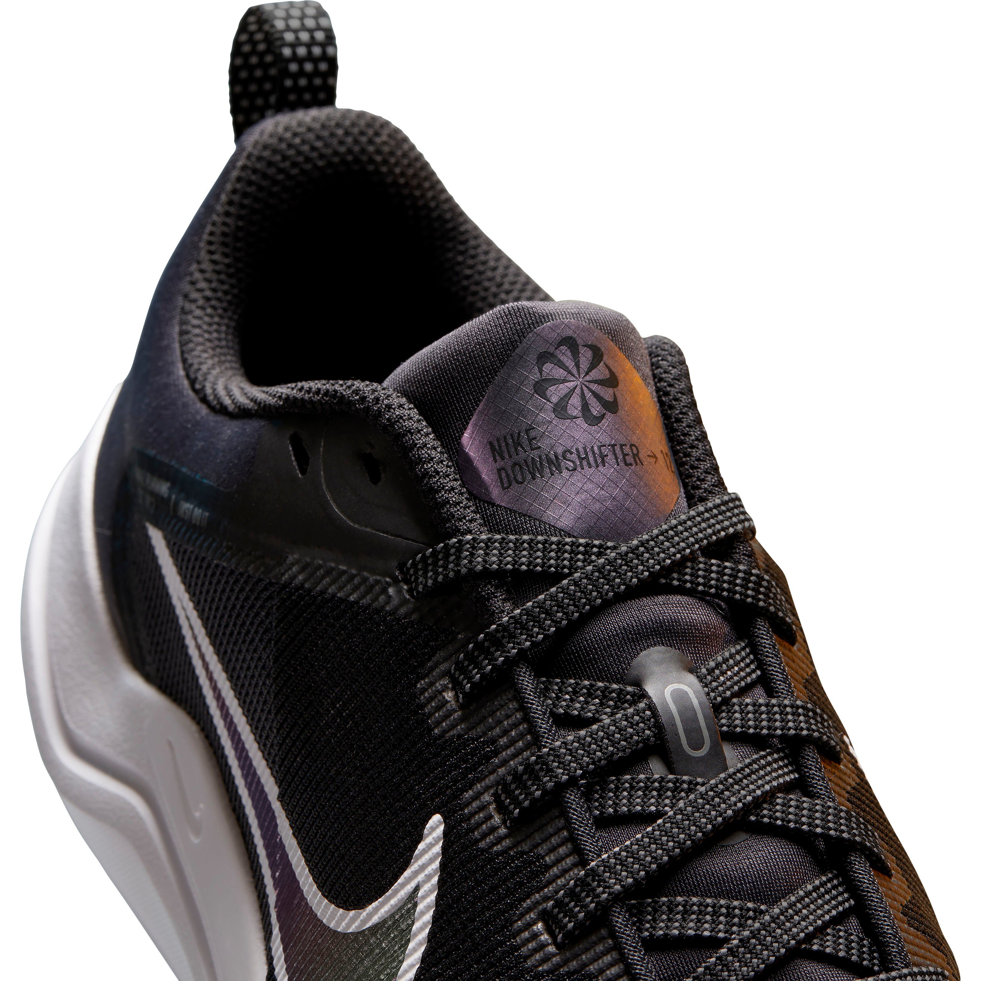 Nike DOWNSHIFTER 12 BLACK-WHITE-SMOKE-GREY-PURE-PLATINUM Laufschuh