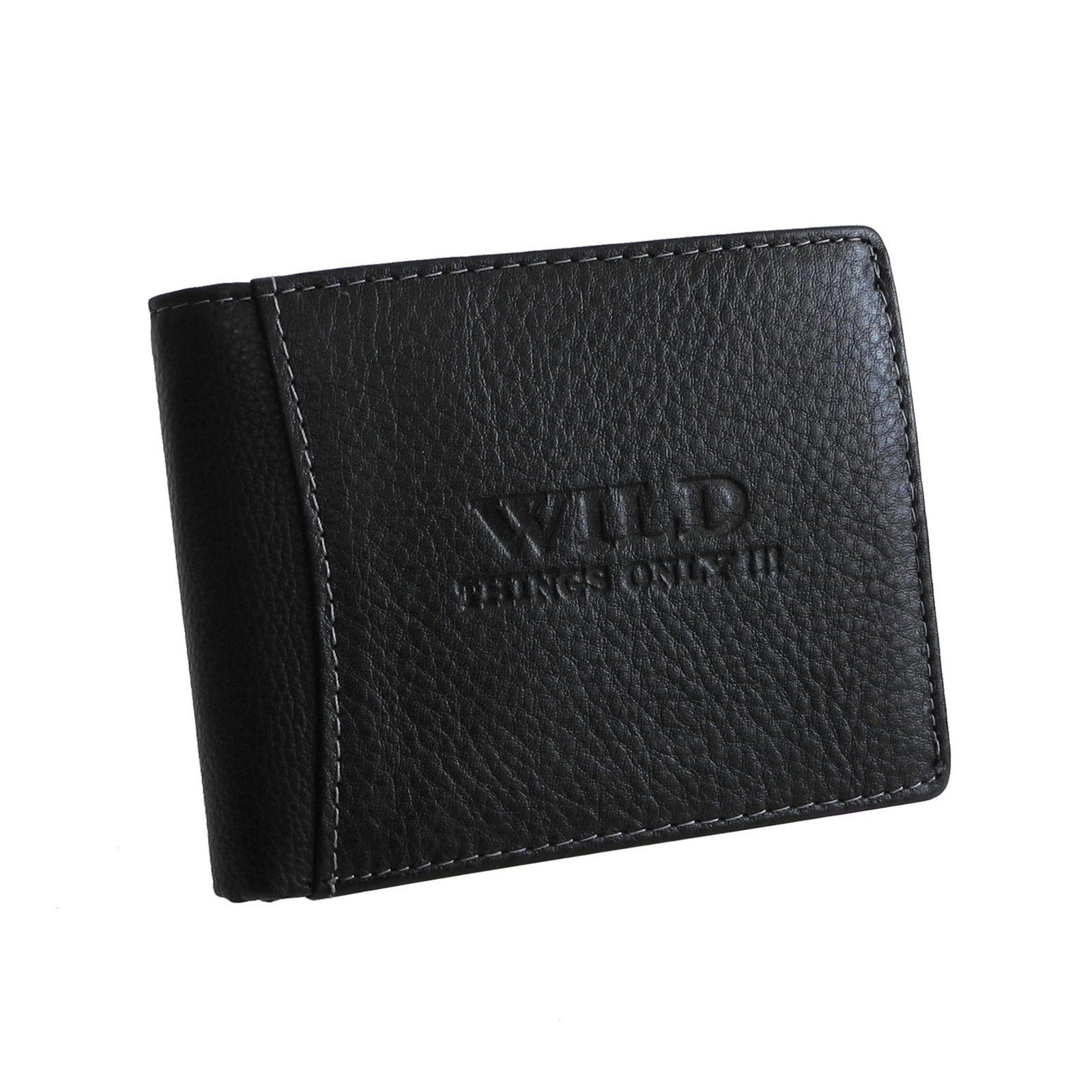 Wild Things Only !!! Geldbörse Wild Things Only - Leder Herren Geldbörse Portemonnaie Geldbeutel Schwarz