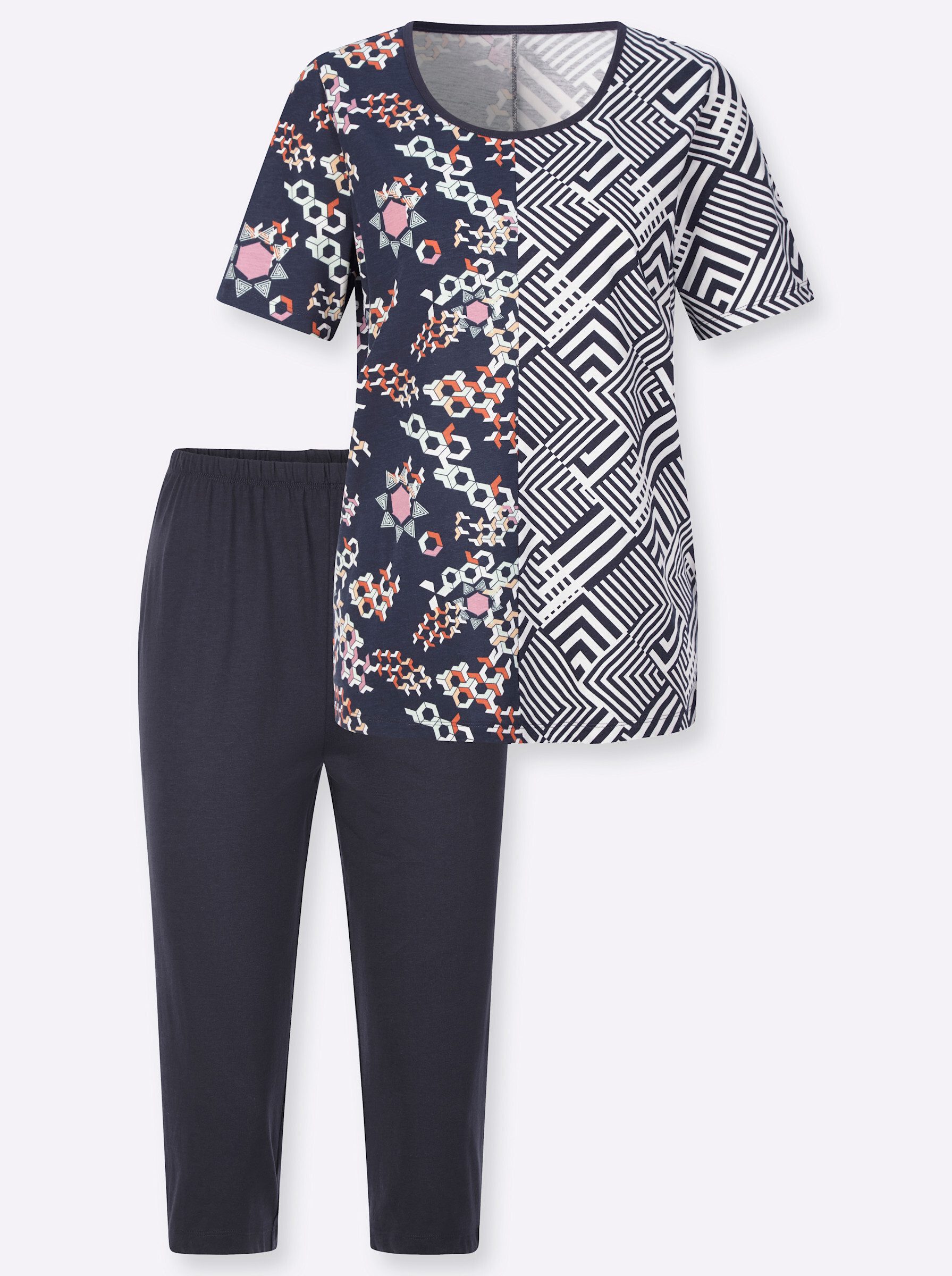 Sieh an! Schlafanzug Capri-Schlafanzug Kurzarm