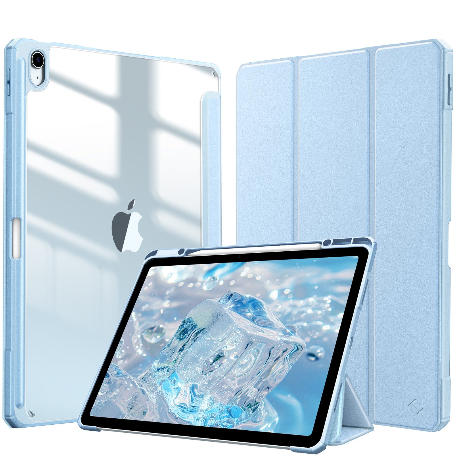 Fintie Tablet-Hülle für iPad Air 13 Zoll M4/M3/M2 (2026/2025/2024) mit Stifthalter, Stoßfeste Hybrid Case mit transparenter Hartschale auf der Rückseite von Fintie