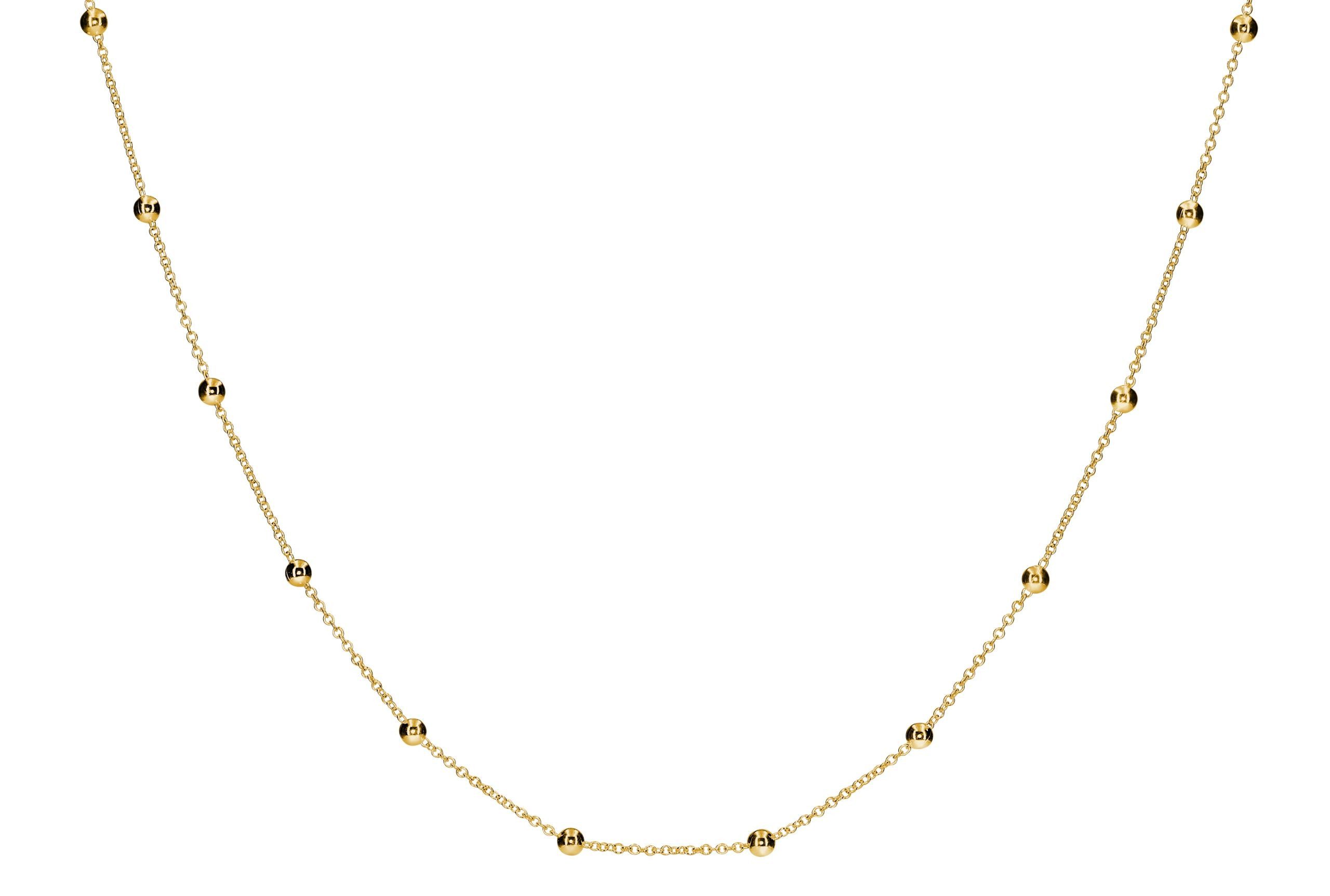 SILBERMOOS Statementkette Rolokette "Dots" vergoldet, 925 Sterling Silber