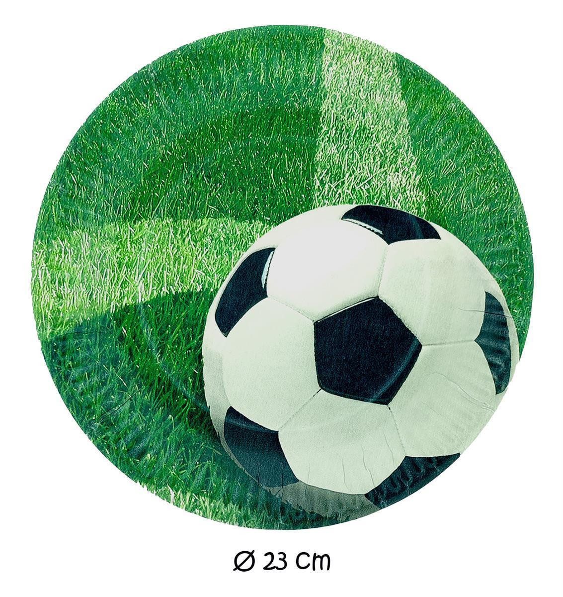 PAPSTAR Pappteller 10 Pappteller Fußball Design Schwarz Weiß Ø 230mm Rund, (10 St), Pappteller Geburtstagsteller Partyteller Kindergeburtstag Mottoparty