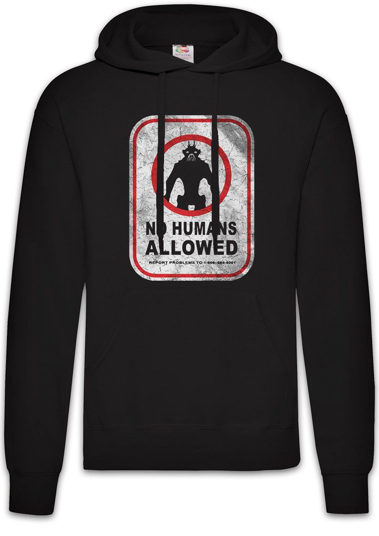 Hoodie No Humans Allowed Sign Herren Hoodie Schild Logo District Alien Aliens
