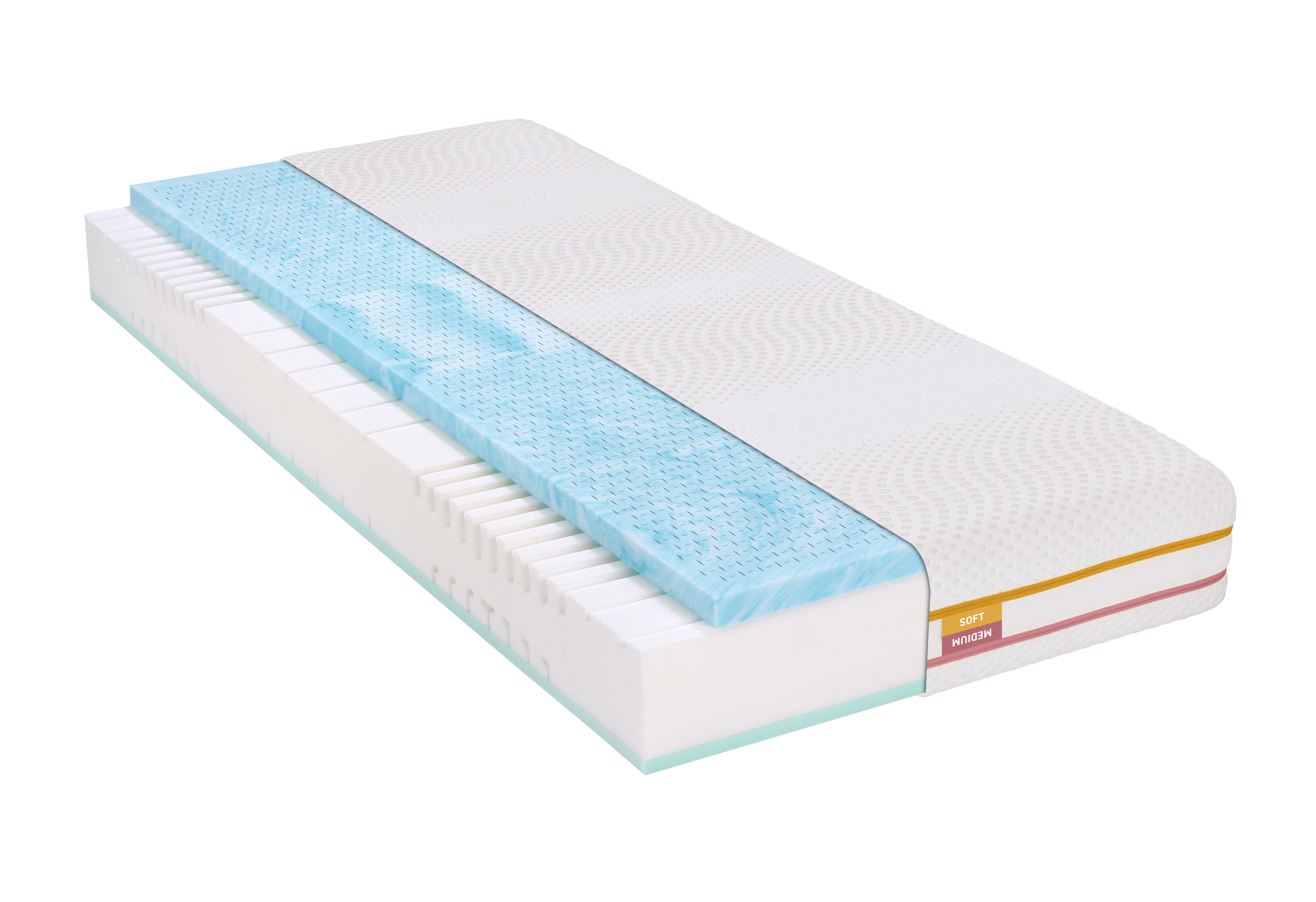 Komfortschaummatratze ergonomische Wendematratze 2in1, Irisette 2for4 KS, Irisette, 22 cm hoch, zwei Härtegrade vereint in einer Matratze – soft und medium