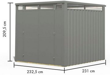 Karibu Gartenhaus "Leto 2", BxT: 232,5x231 cm, staubgrau oder anthrazit