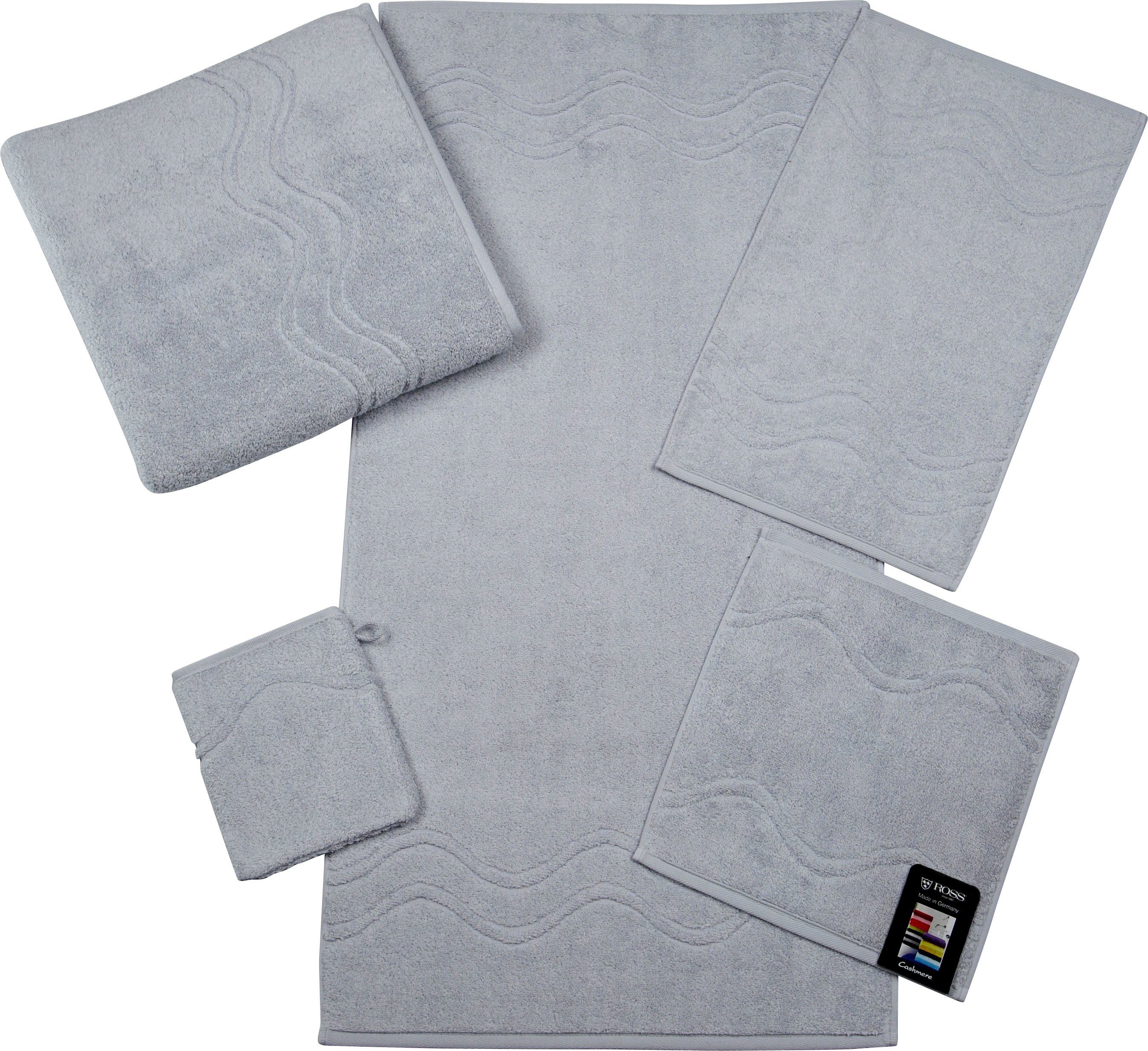 ROSS Seiftuch Cashmere feeling, Frottier (Packung, 6-St), mit Wellen-Bordüre