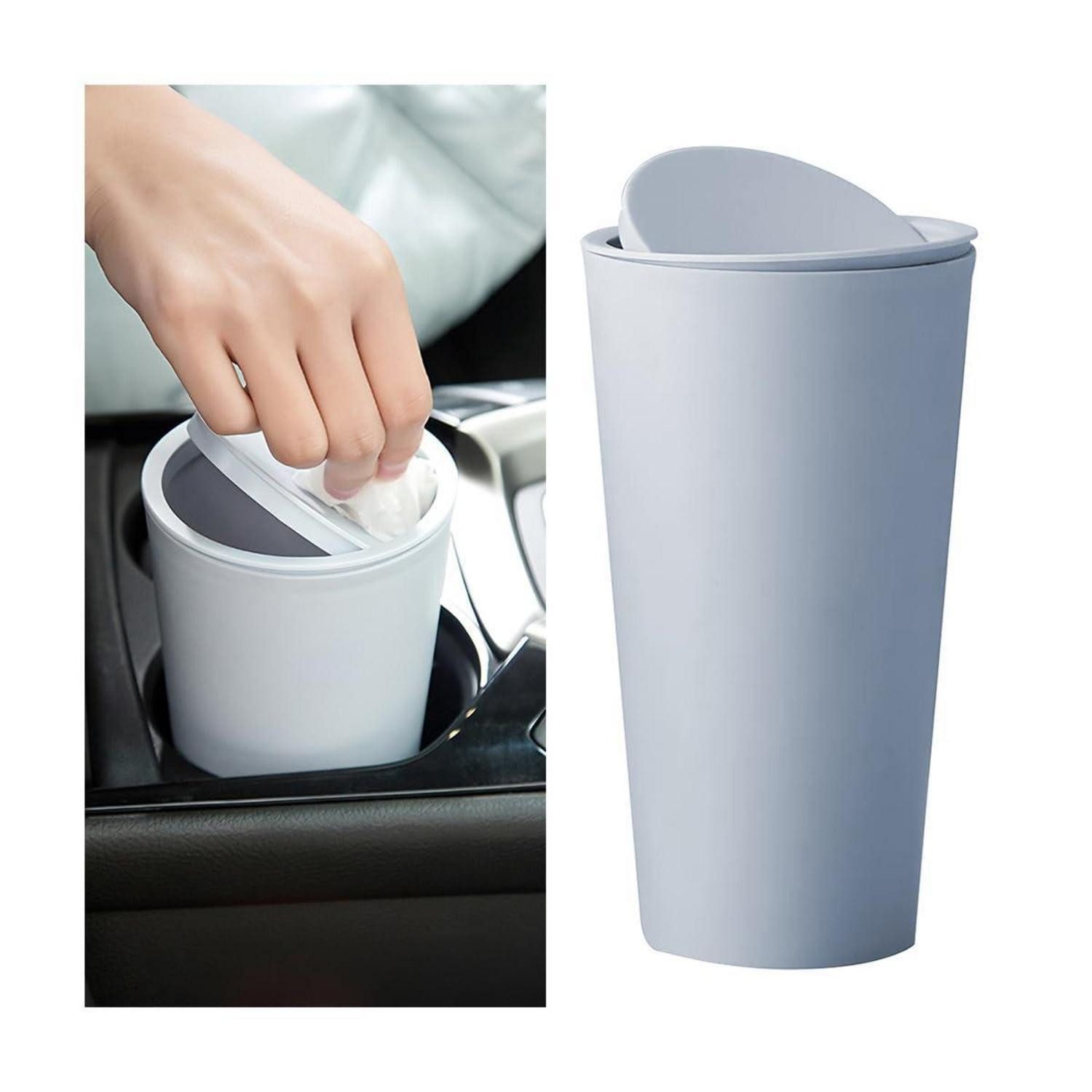 LuxusKollektion Mülleimer Mülleimer Auto mini Plastik Deckel tragbar Hellblau, Mülltonne