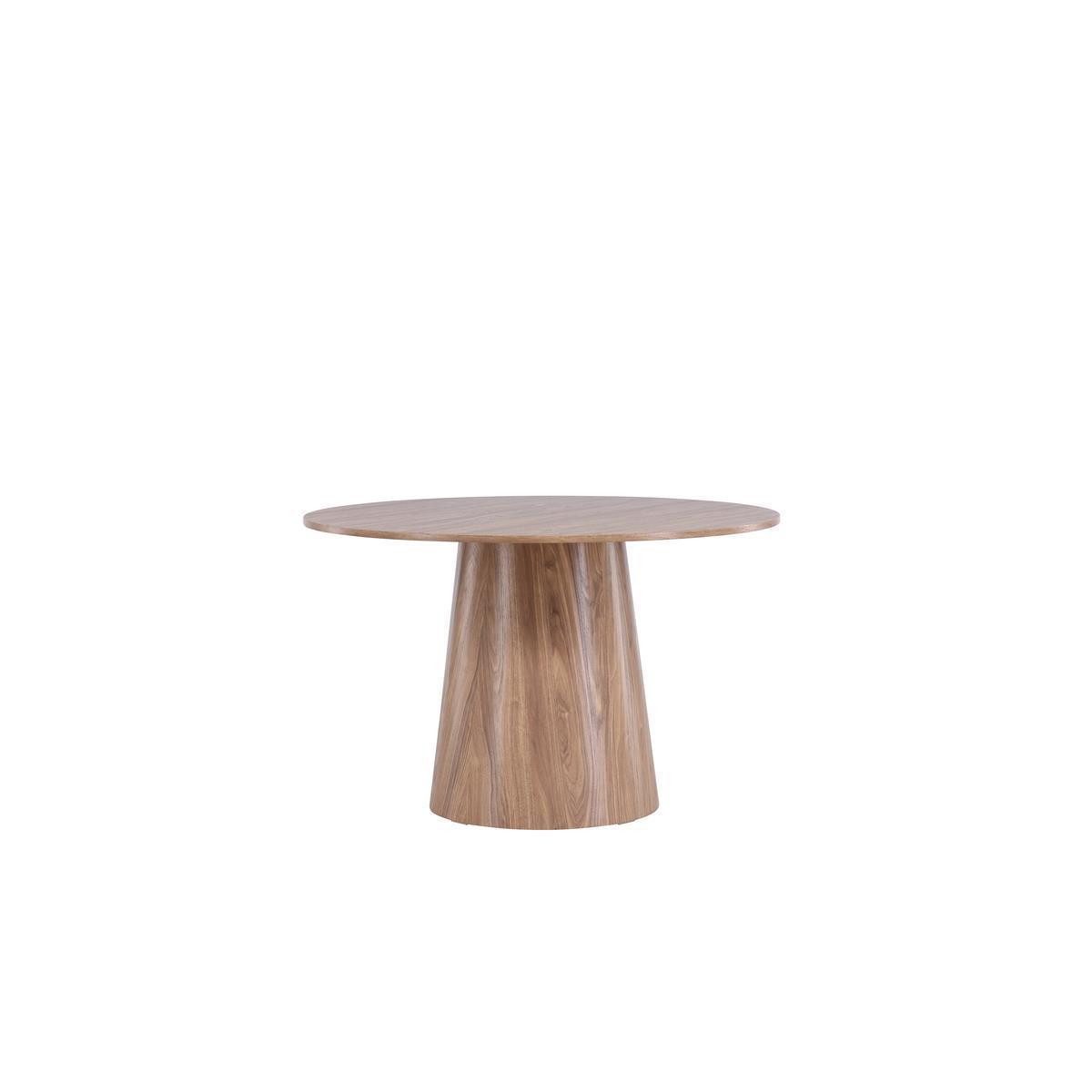 BOURGH Säulen-Esstisch LANZA runder Esstisch Ø120x75cm - Esszimmertisch in natur braun, in modernem Design