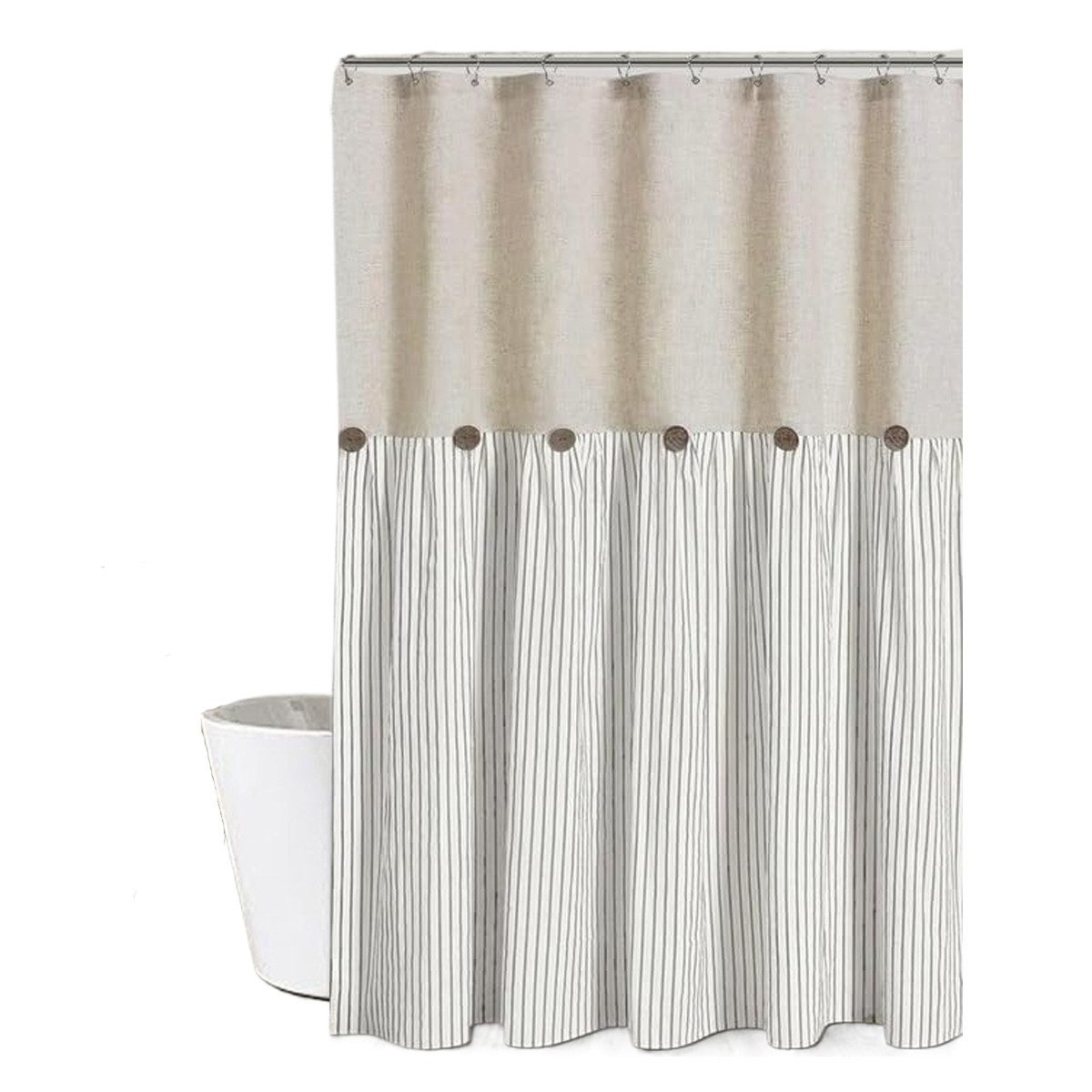 Coonoor Duschvorhang Bauernhaus Duschvorhang Gestreiftes Design, günstig online kaufen