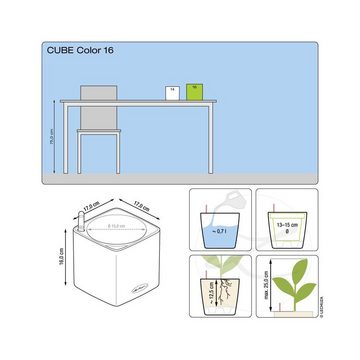 Lechuza® Blumentopf Cube Color 16 - weiß AIO Komplettset (1 St)