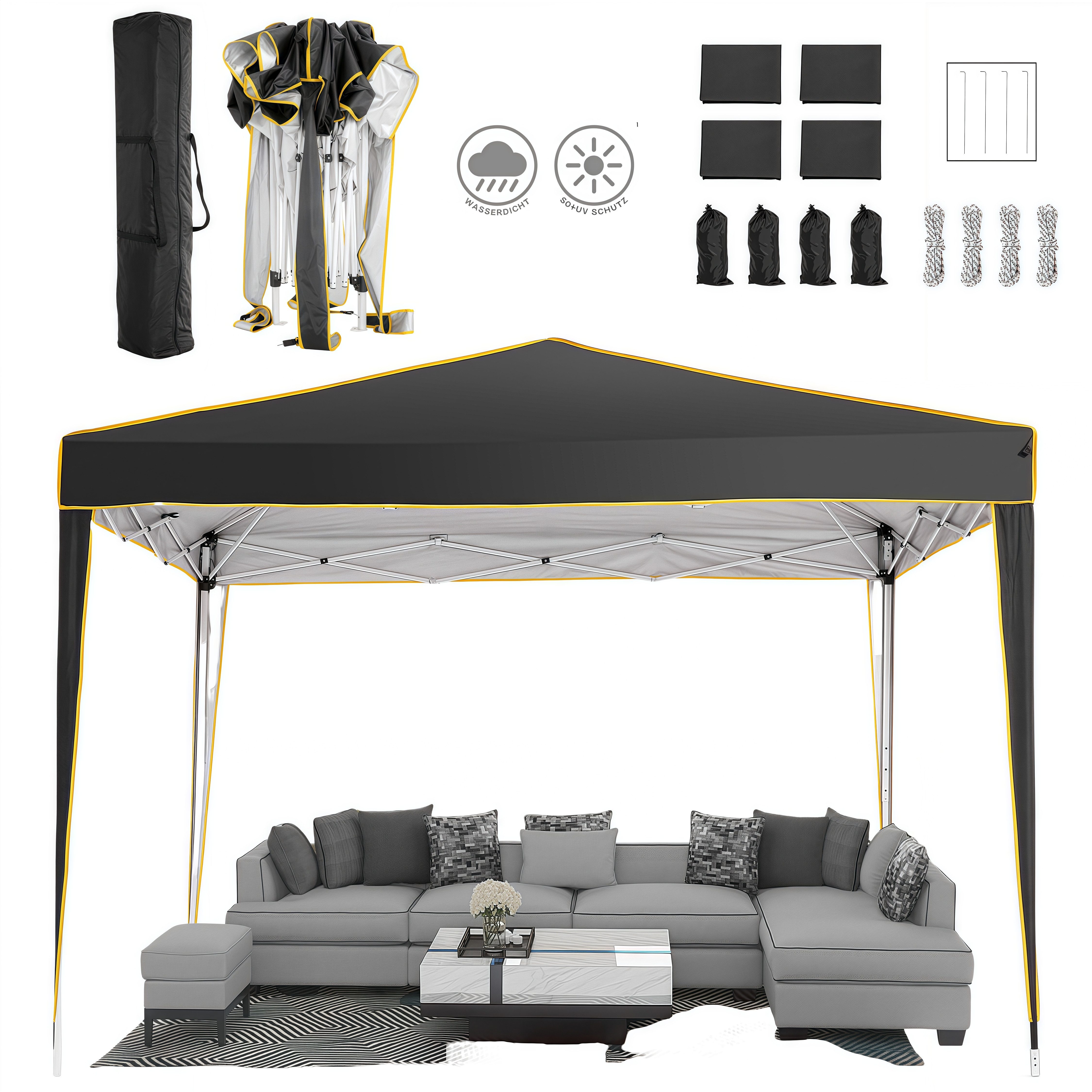 Tooluck Faltpavillon Pavillon 3x3 Wasserdicht Stabil günstig online kaufen