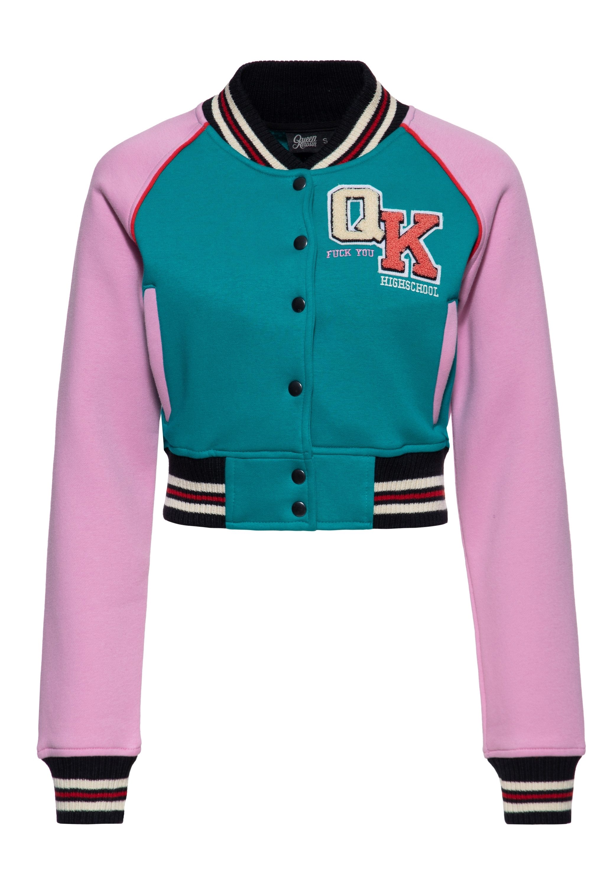 QueenKerosin Collegejacke Lucky Cat (1-St) Cropped Fit