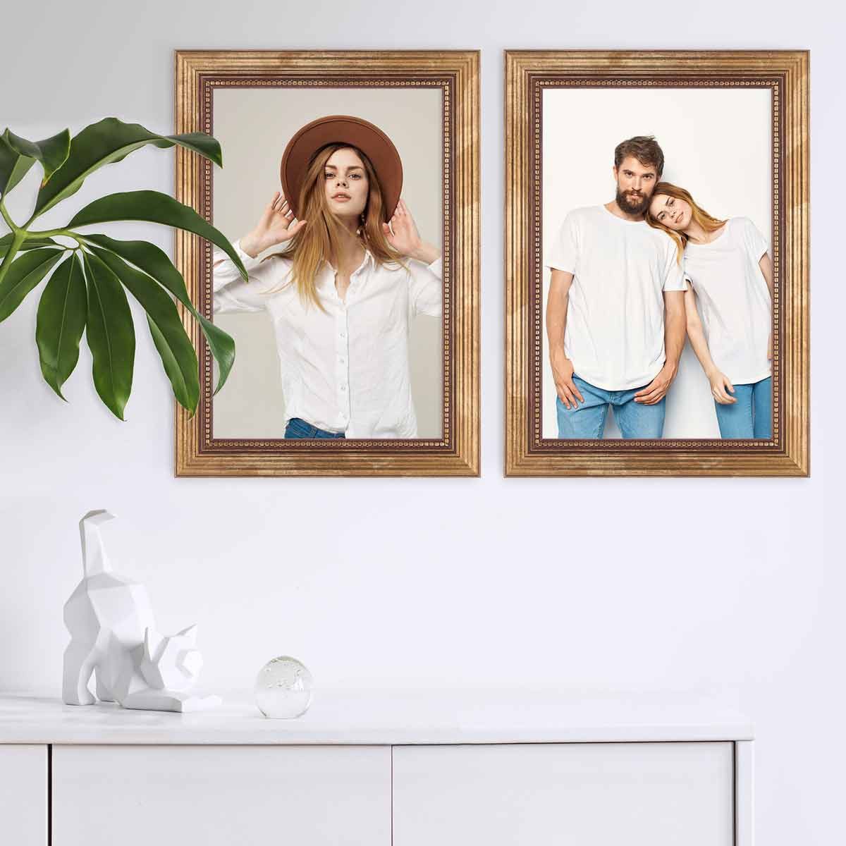 PHOTOLINI Bilderrahmen 2er Set Massivholz-Rahmen im günstig online kaufen
