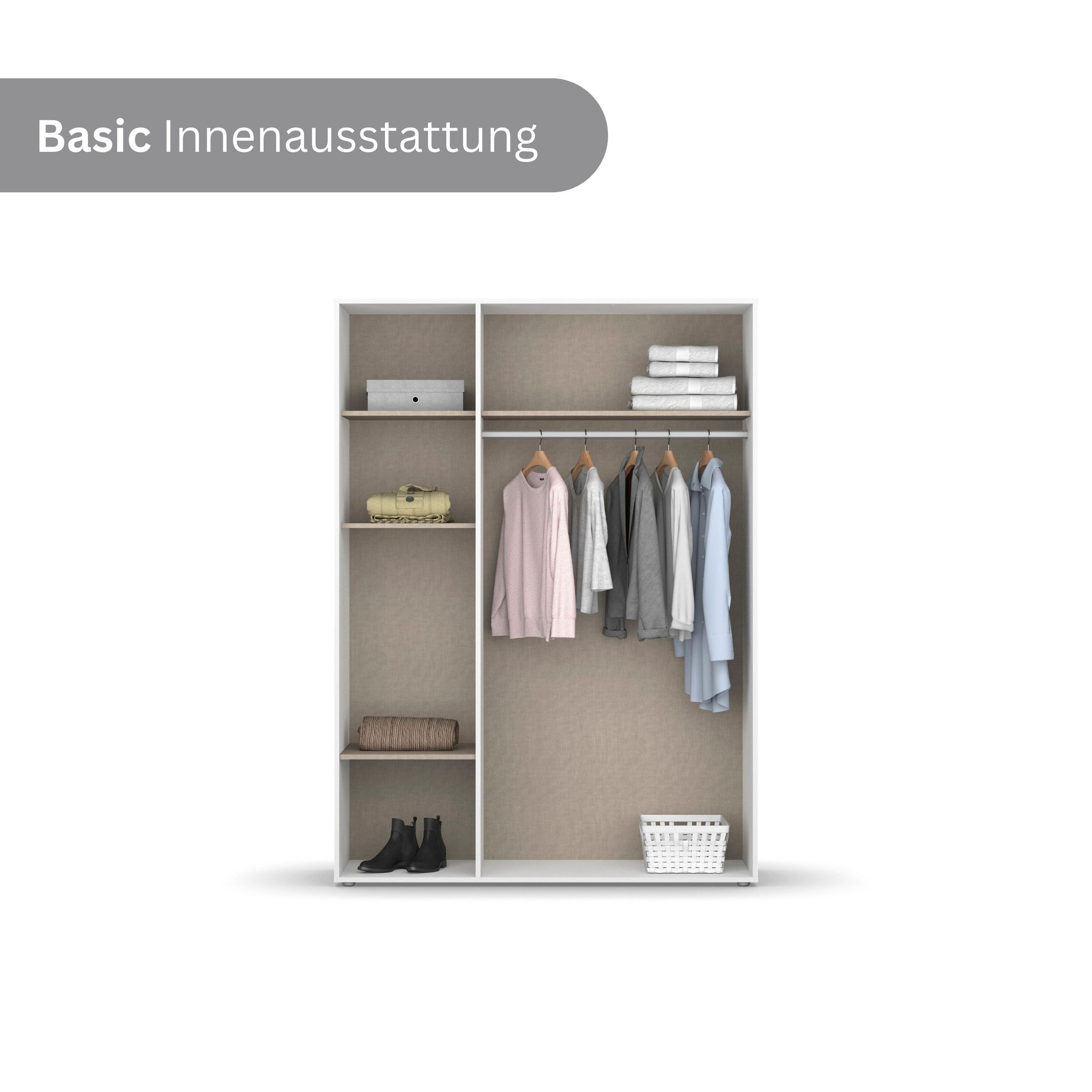 rauch Kleiderschrank VOYAGER Garderobe Wäscheschrank Schlafzimmer (in 3 verschiedenen Ausstattungen BASIC/CLASSIC/PREMIUM) mit 2 modernen Griffvarianten, viel S – Bild 4 von 5