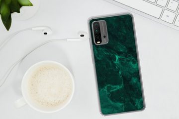 MuchoWow Handyhülle Marmor - Limone - Grün - Strukturiert - Marmoroptik, Phone Case, Handyhülle Xiaomi Redmi 9T, Silikon, Schutzhülle