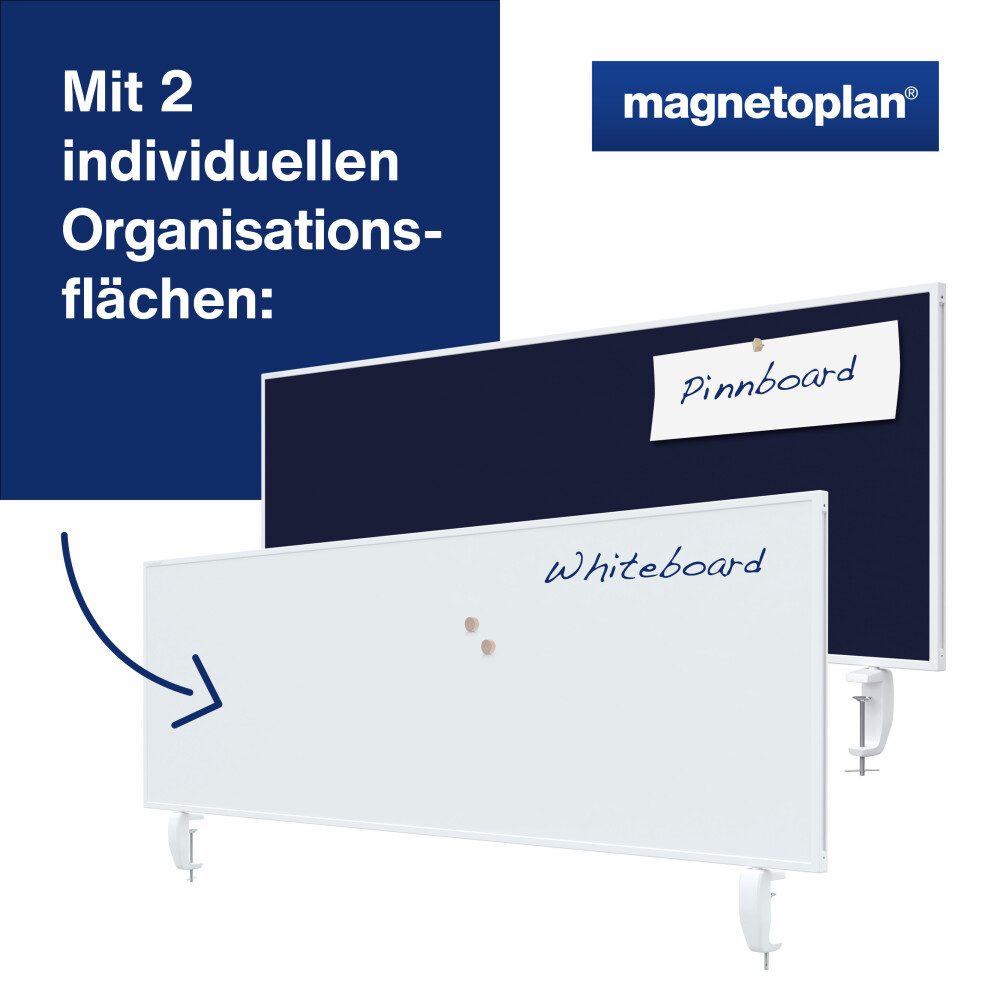 magnetoplan® Trennwandplatten Tischtrennwand VarioPin - 160x50cm - und Filz-Oberfläche, (1-St)