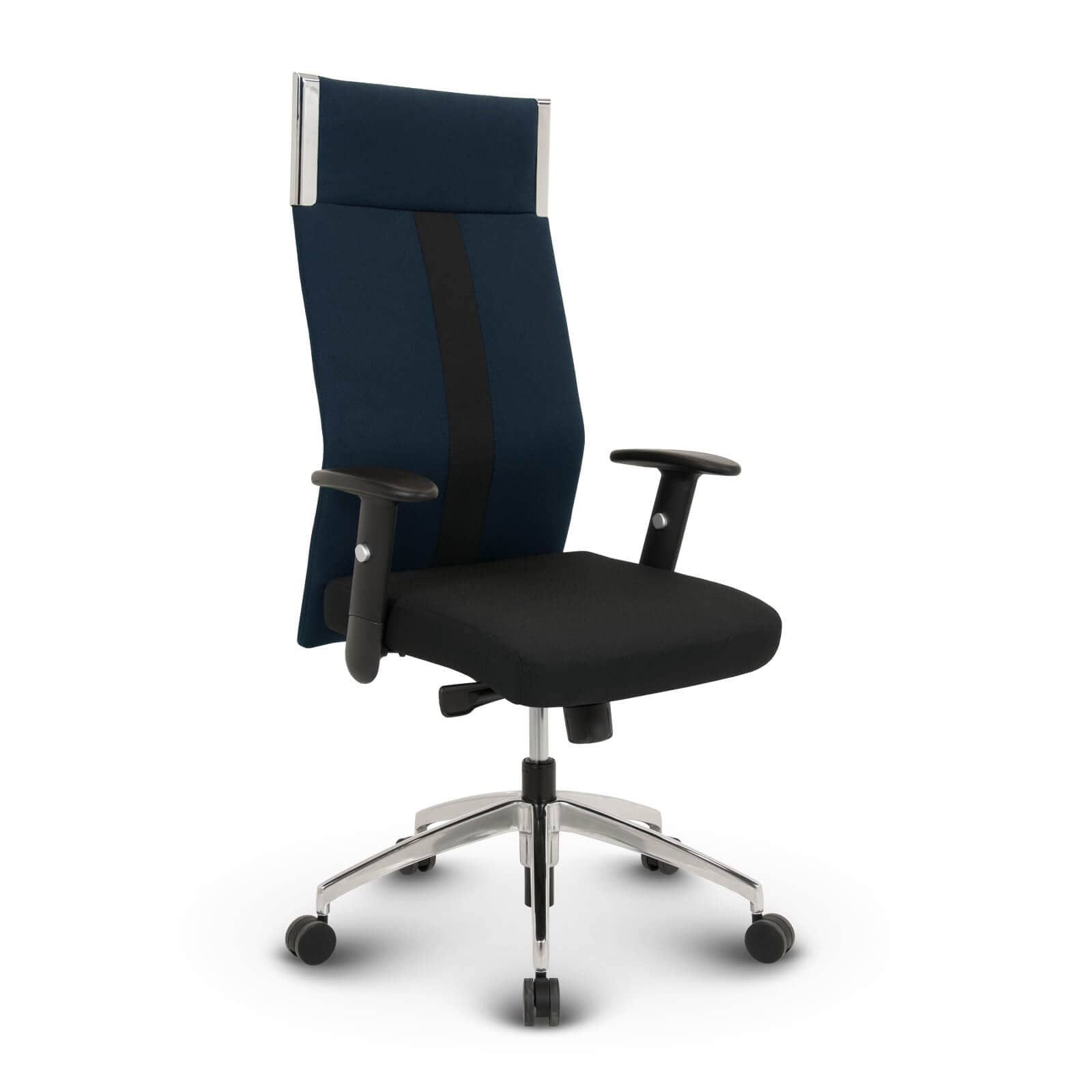 Versee Для шефа VERSEE Black-Line Bürostuhl Stoff, 150kg belastbar, ergonomisch (Drehstuhl für Büro und Home Office), mit Lendenstütze, höhenverstellbar, gepolstert, Synchronmechanik