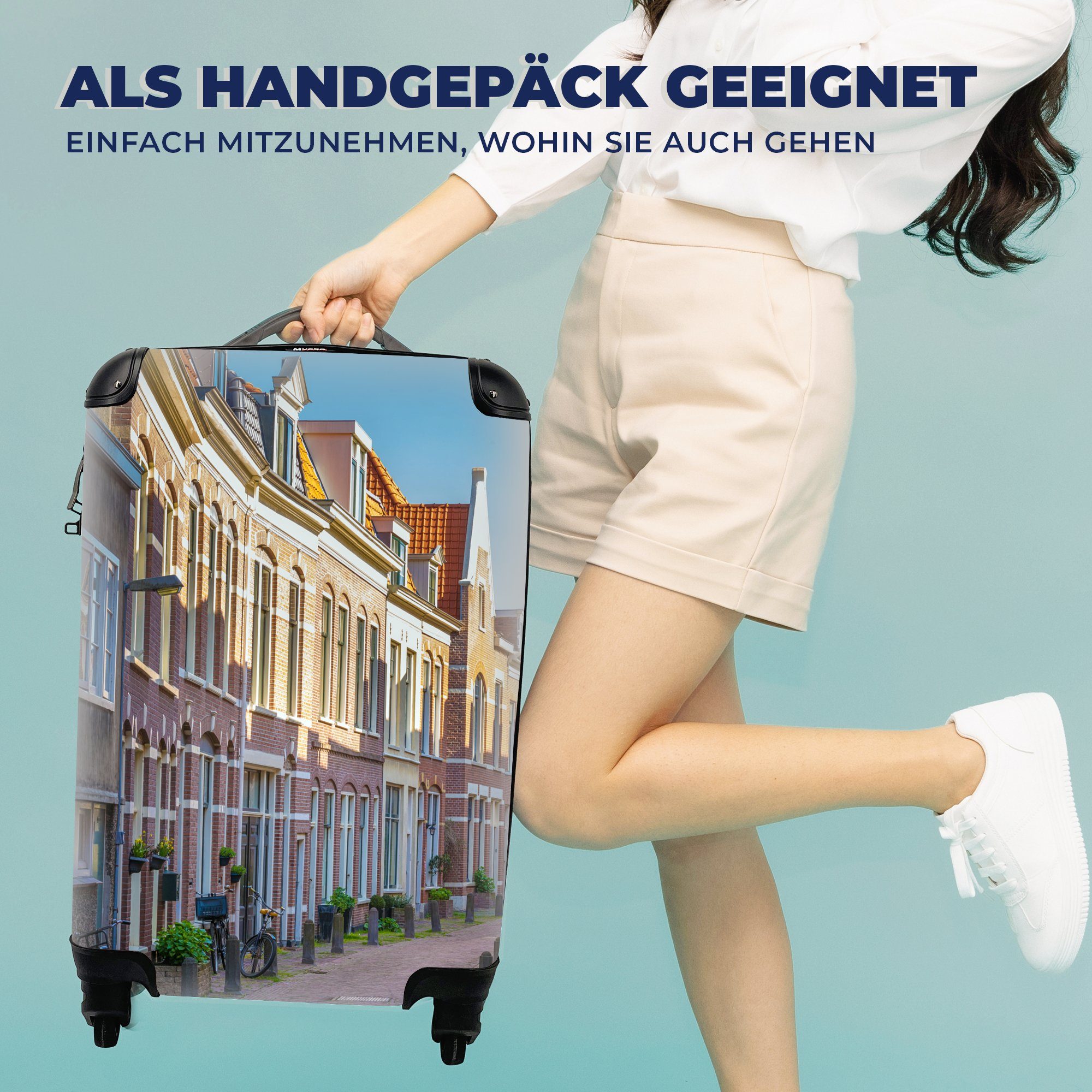 - Fahrrad, Reisetasche Rollen, mit rollen, Trolley, Reisekoffer Haarlem für Handgepäck Haus 4 Ferien, Handgepäckkoffer MuchoWow -