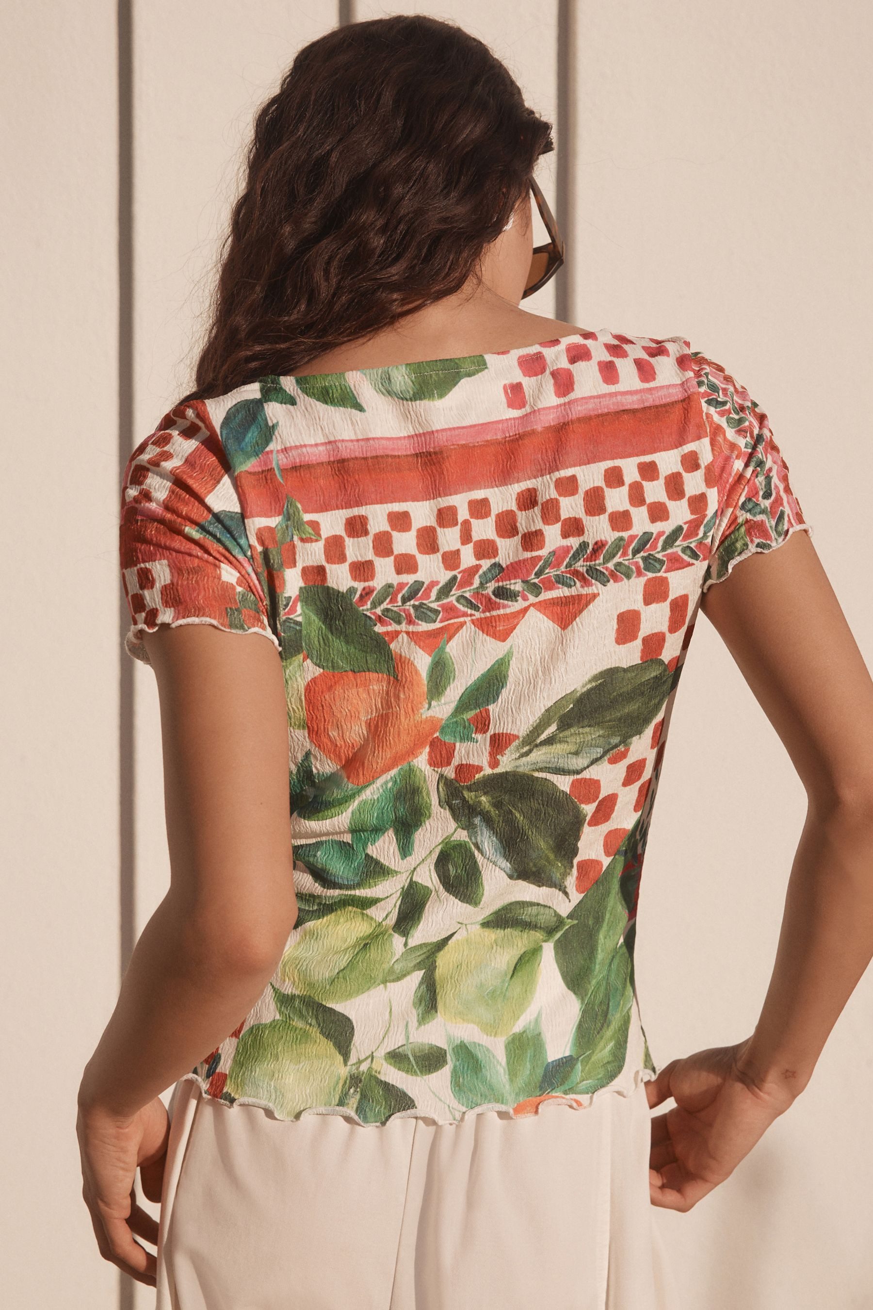 Next T-Shirt Strukturiertes T-Shirt mit V-Ausschnitt (1-tlg) günstig online kaufen