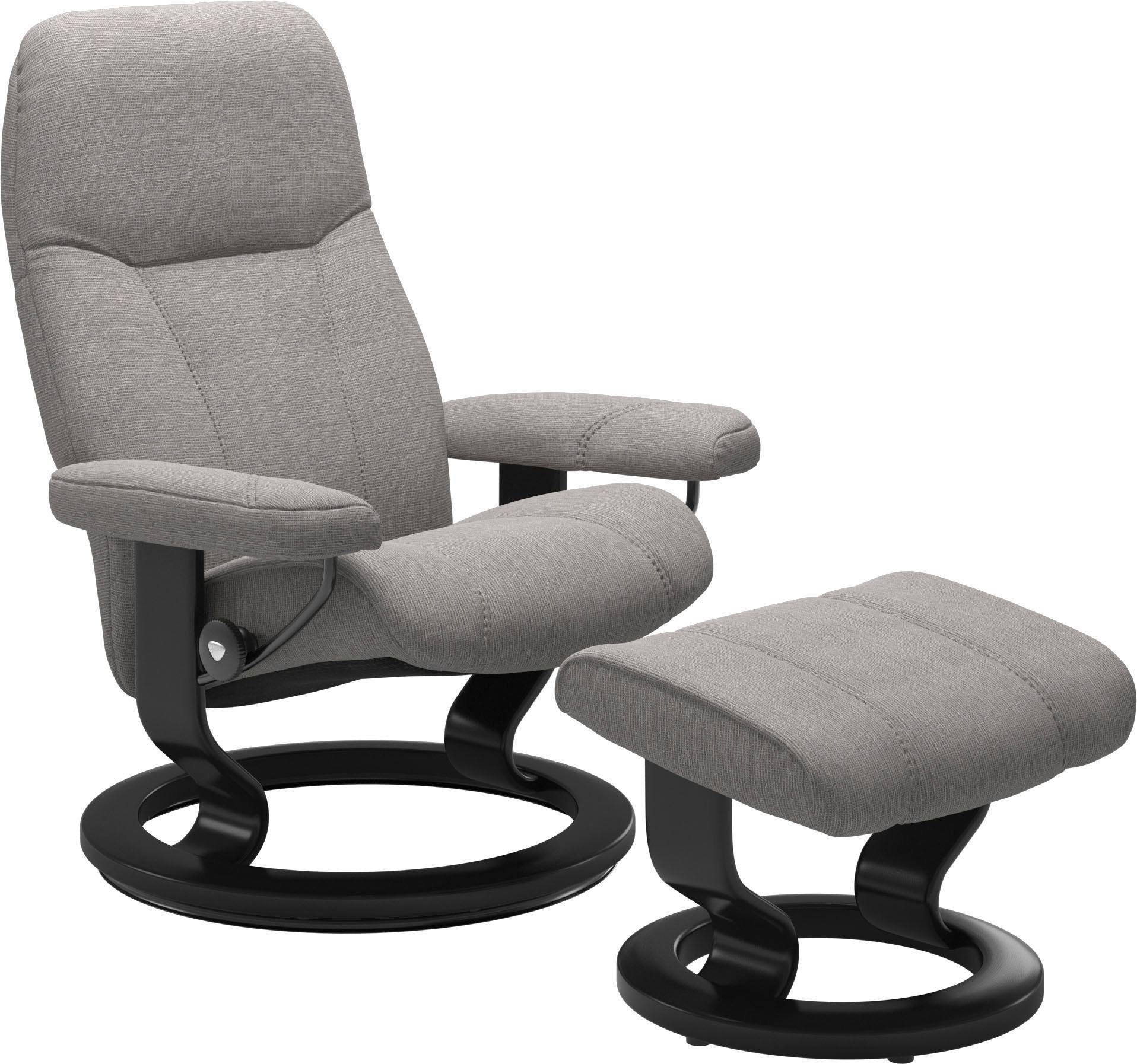 Stressless® Relaxsessel Consul (Set, Relaxsessel mit Hocker), mit Hocker, mit Classic Base, Größe S, Gestell Schwarz