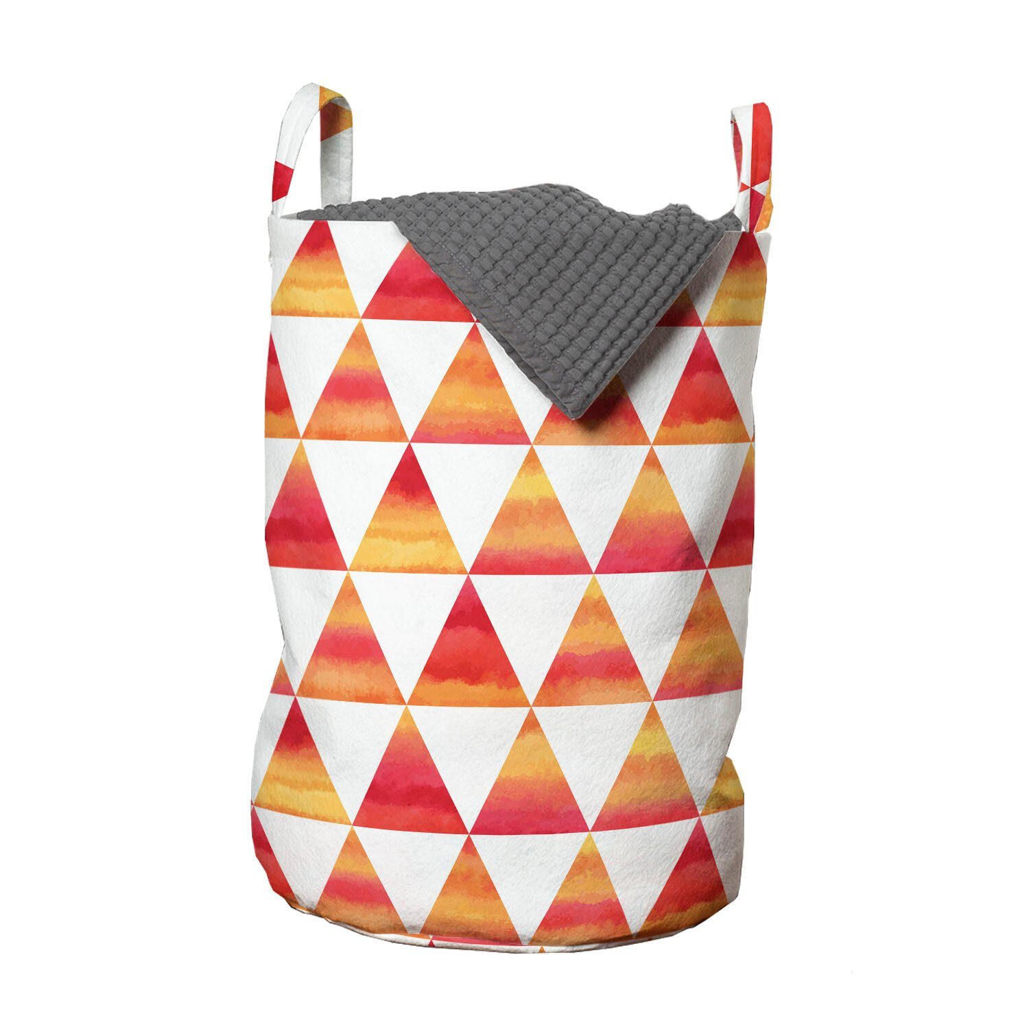 Abakuhaus Wäschesäckchen Wäschekorb mit Griffen Kordelzugverschluss für Waschsalons, Abstrakt Dreieck geometrische Kunst