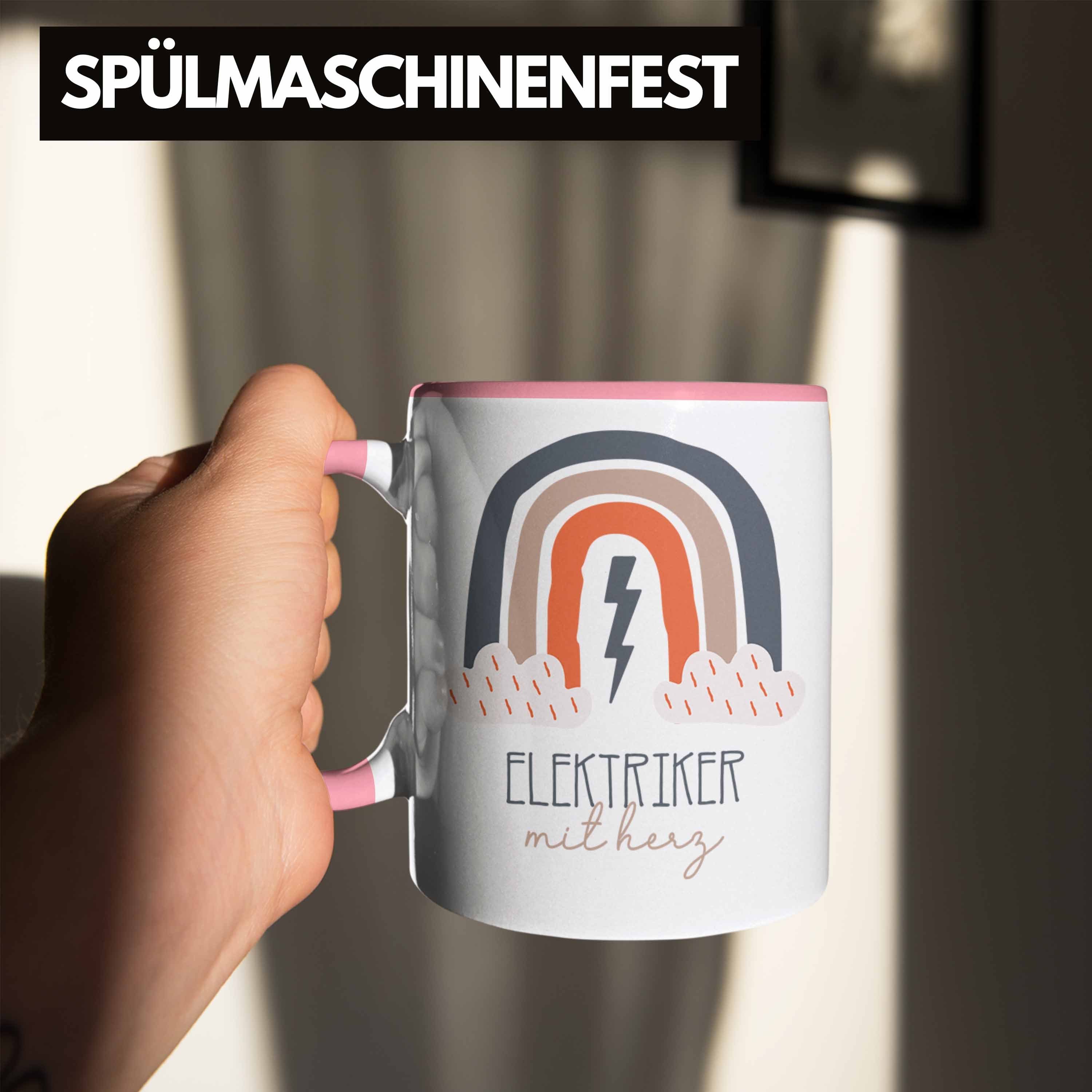 Kaffeetassse Tasse Elektri Geschenk Elektriker Danke Trendation Tasse für Geschenkidee Rosa