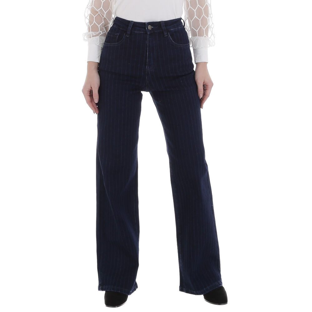 Ital-Design Stretch-Jeans Damen Freizeit (88578938) Gestreift Stretch High Waist Джинсы in Dunkelblau