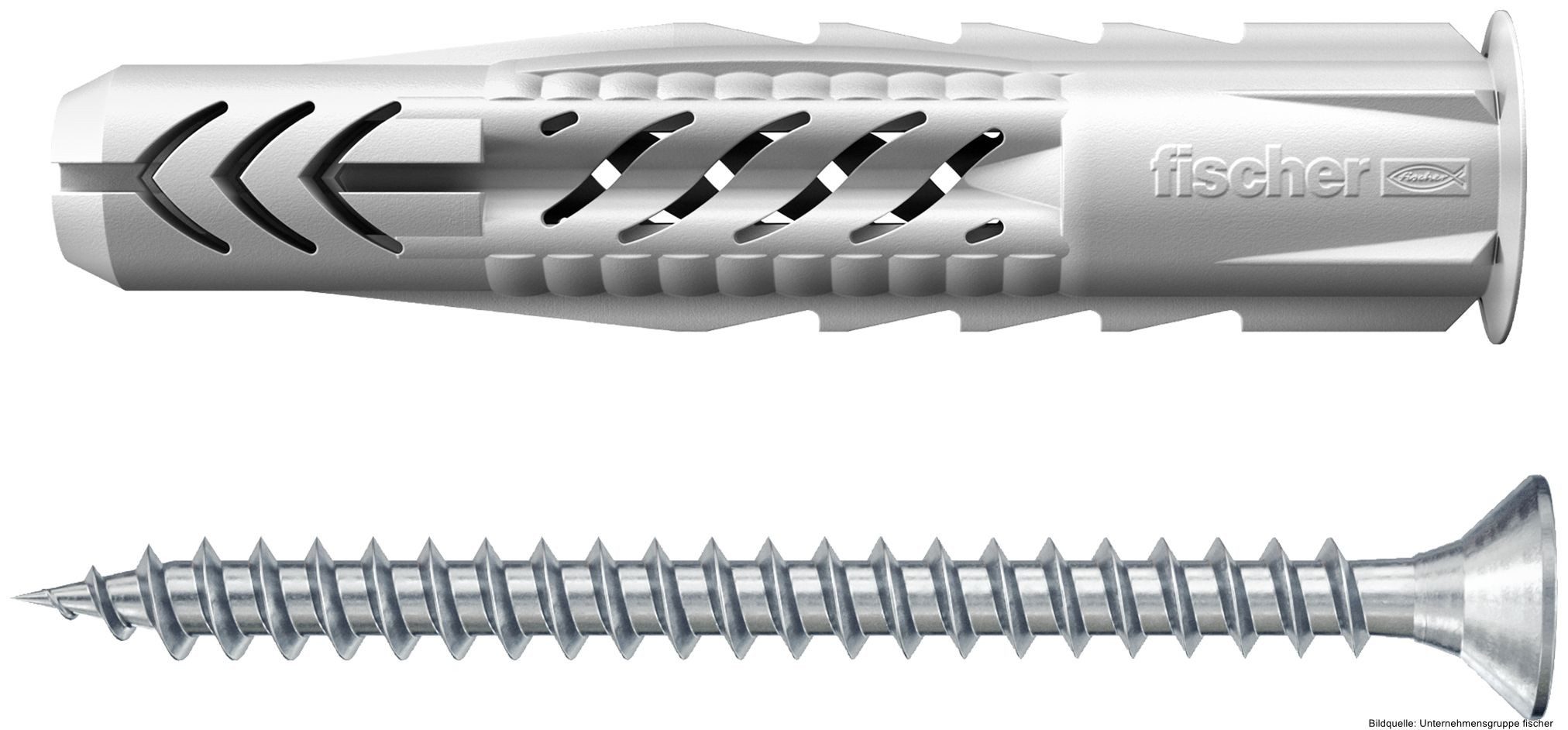 Fischer Universaldübel Universaldübel UX 5 x 30 R S mit Rand und Schraube, (10-tlg)