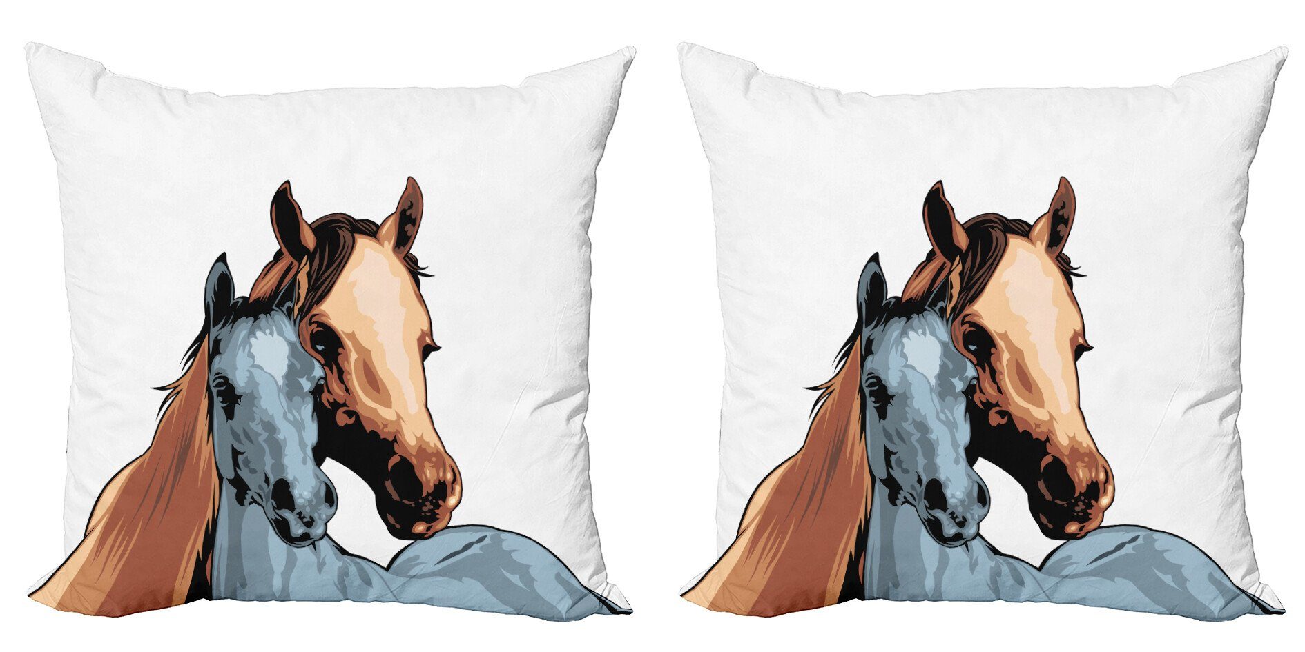 Doppelseitiger Life Accent (2 Stück), Farm Pferde Modern Kissenbezüge 2 Digitaldruck, Abakuhaus Land