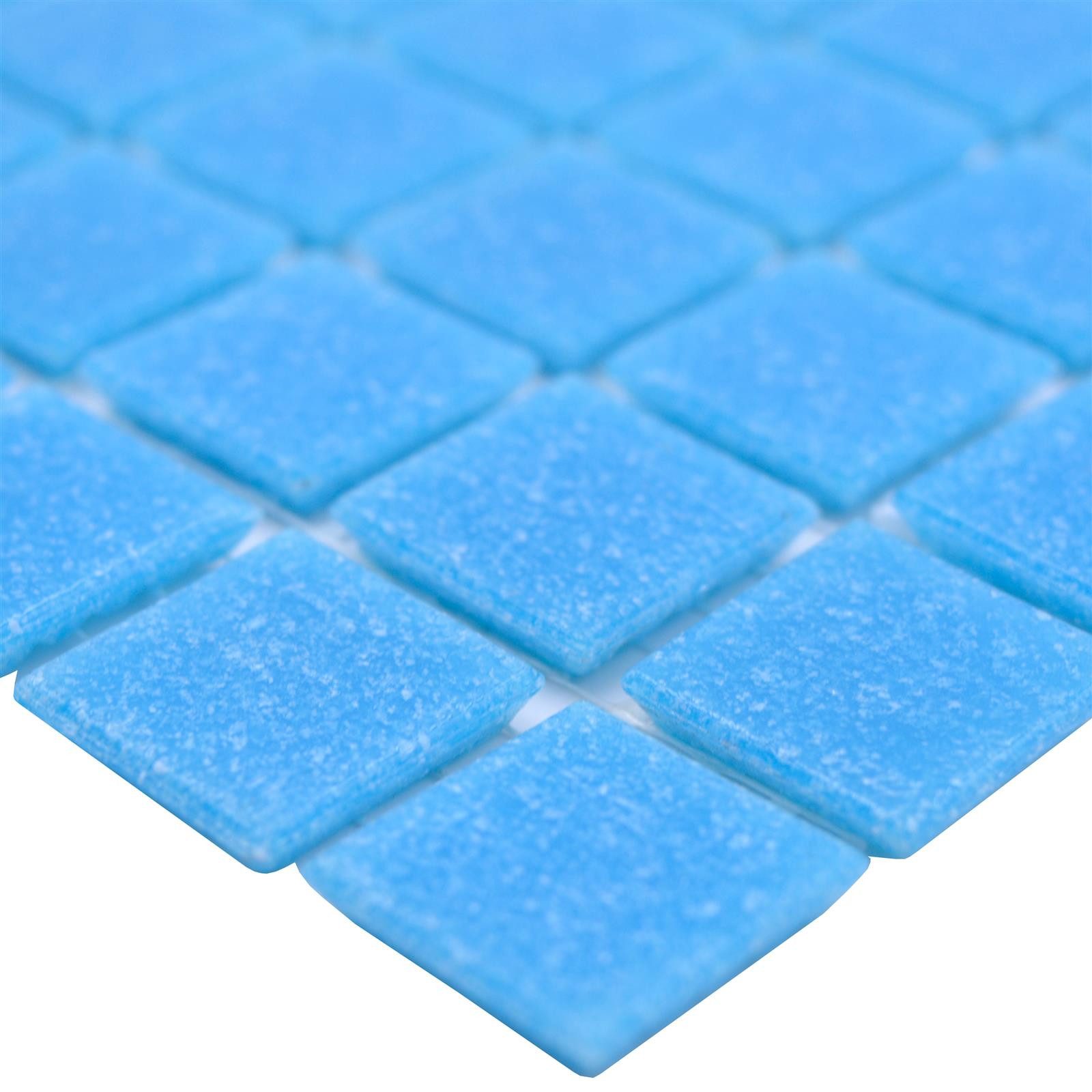 Mosafil Mosaikfliesen Schwimmbad Pool Mosaik North Sea Türkis Blau Uni, Glas 30.500x32.700, blau-türkis, Vorderseitig mit Papier geklebt - Frostsicher - Wasserdicht -