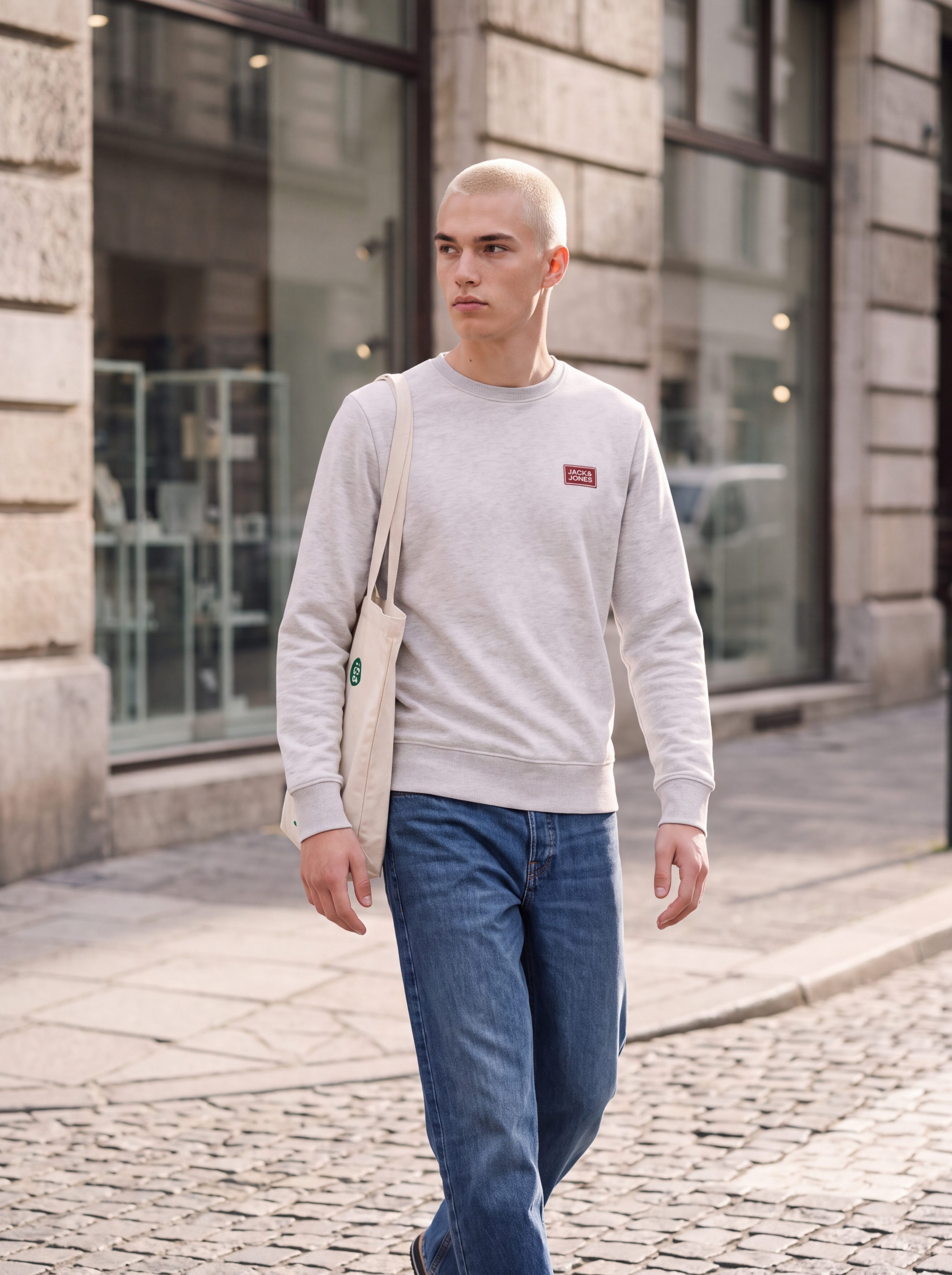 Jack & Jones Sweatshirt JJRUSH SWEAT CREW NECK 3PK MP (Packung, 3-tlg) Baumwollmischung, regular fit – Bild 5 von 5